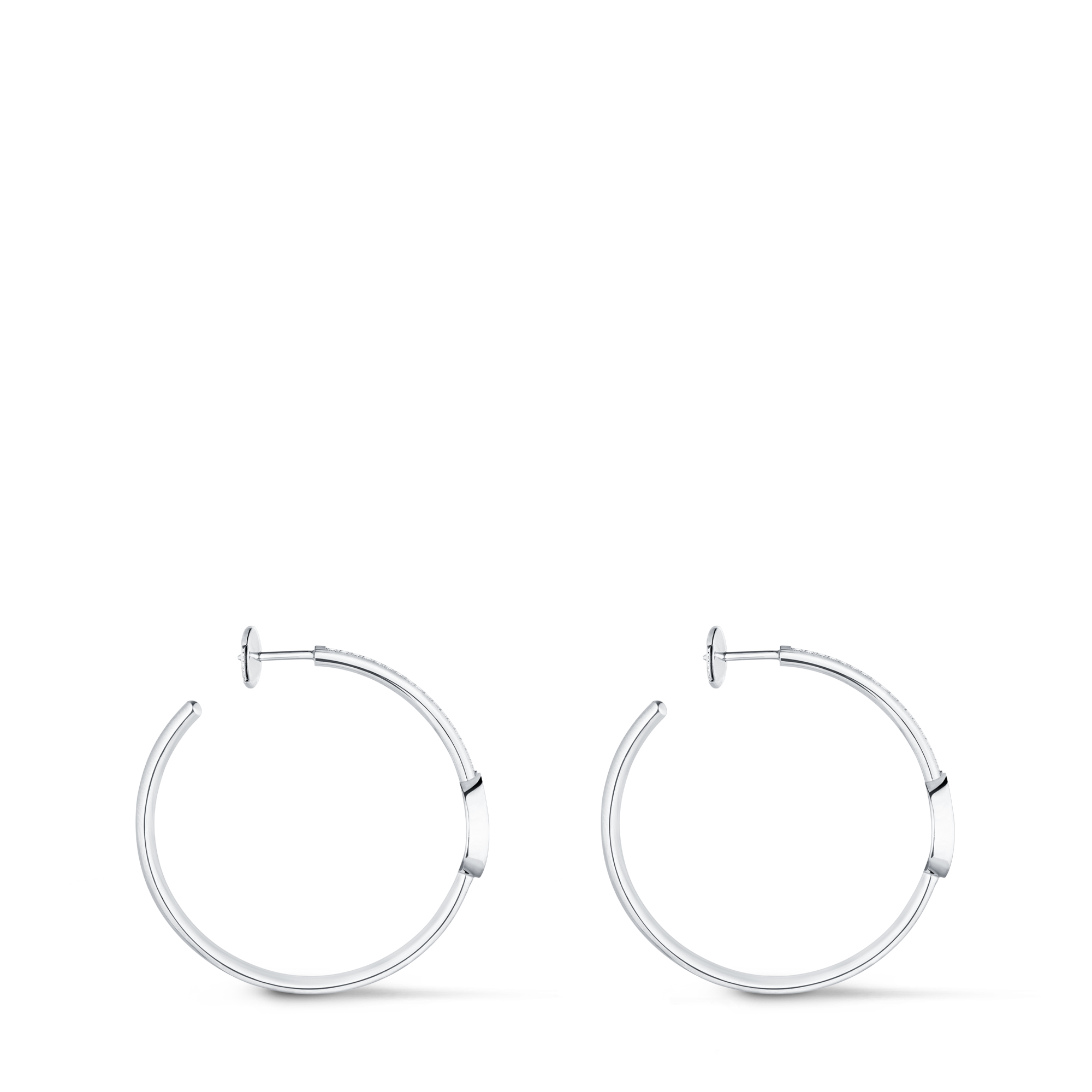 ต่างหู Idylle Blossom Hoops, ไวท์โกลด์และเพชร  in จิวเวลรี่