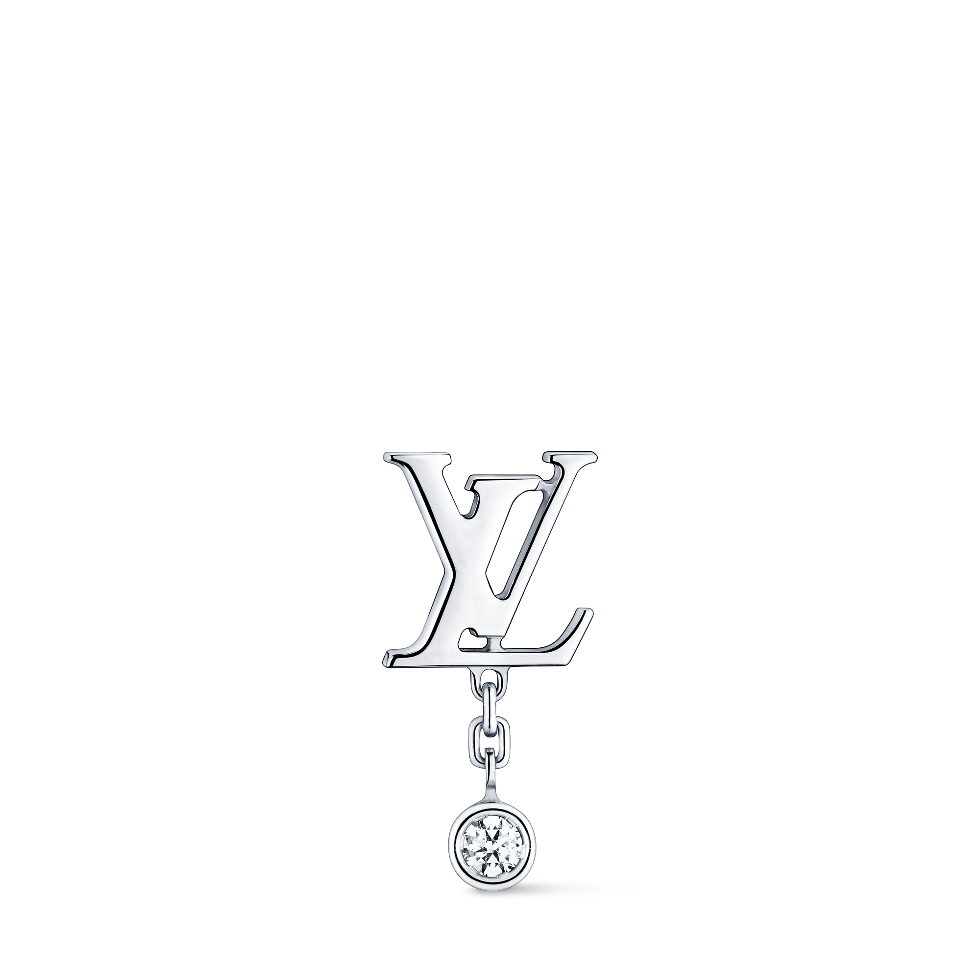 ต่างหู Idylle Blossom LV, ไวท์โกลด์และเพชร - สำหรับหนึ่งข้าง  in จิวเวลรี่
