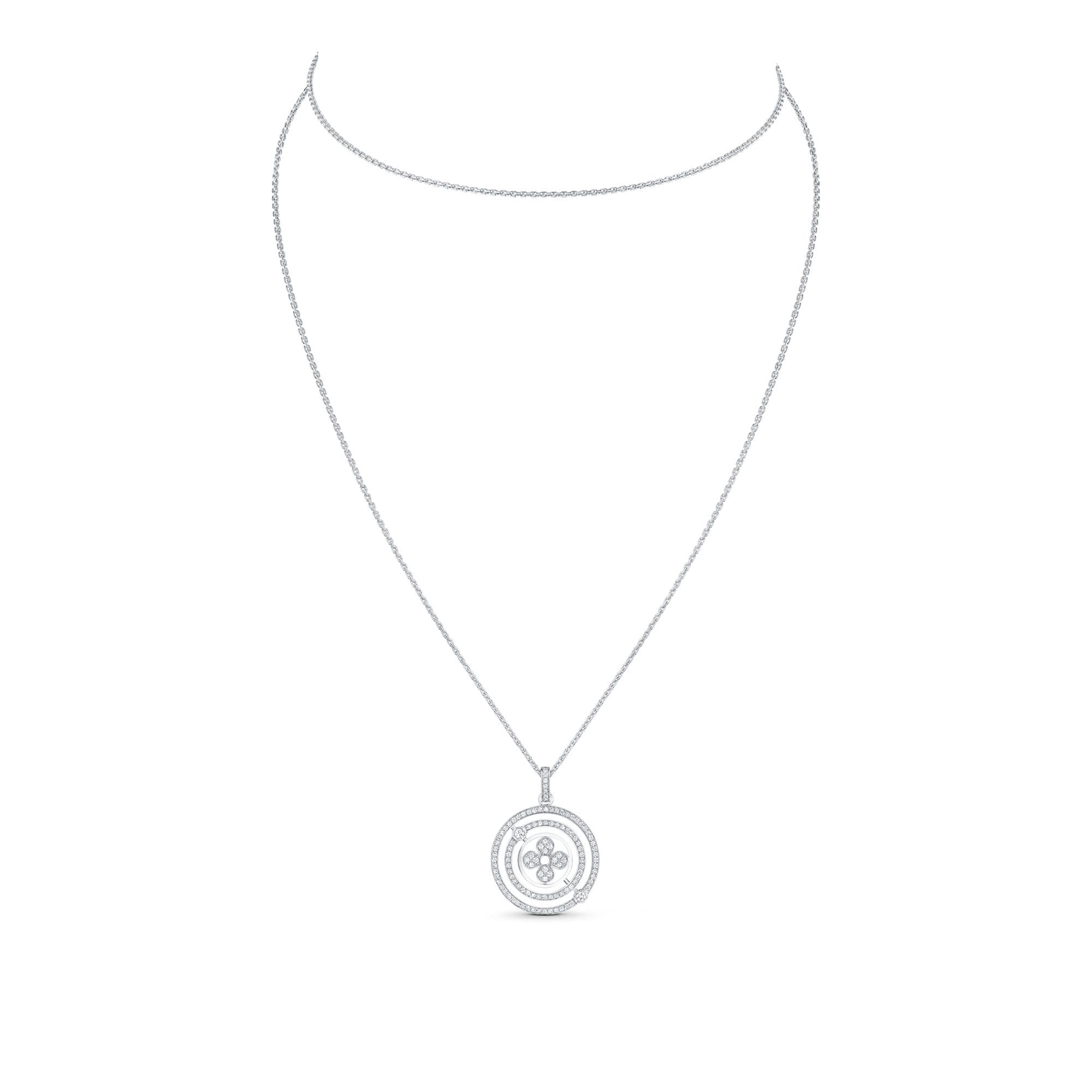 สร้อยคอ Idylle Blossom Medallion, ไวท์โกลด์และเพชร  in จิวเวลรี่