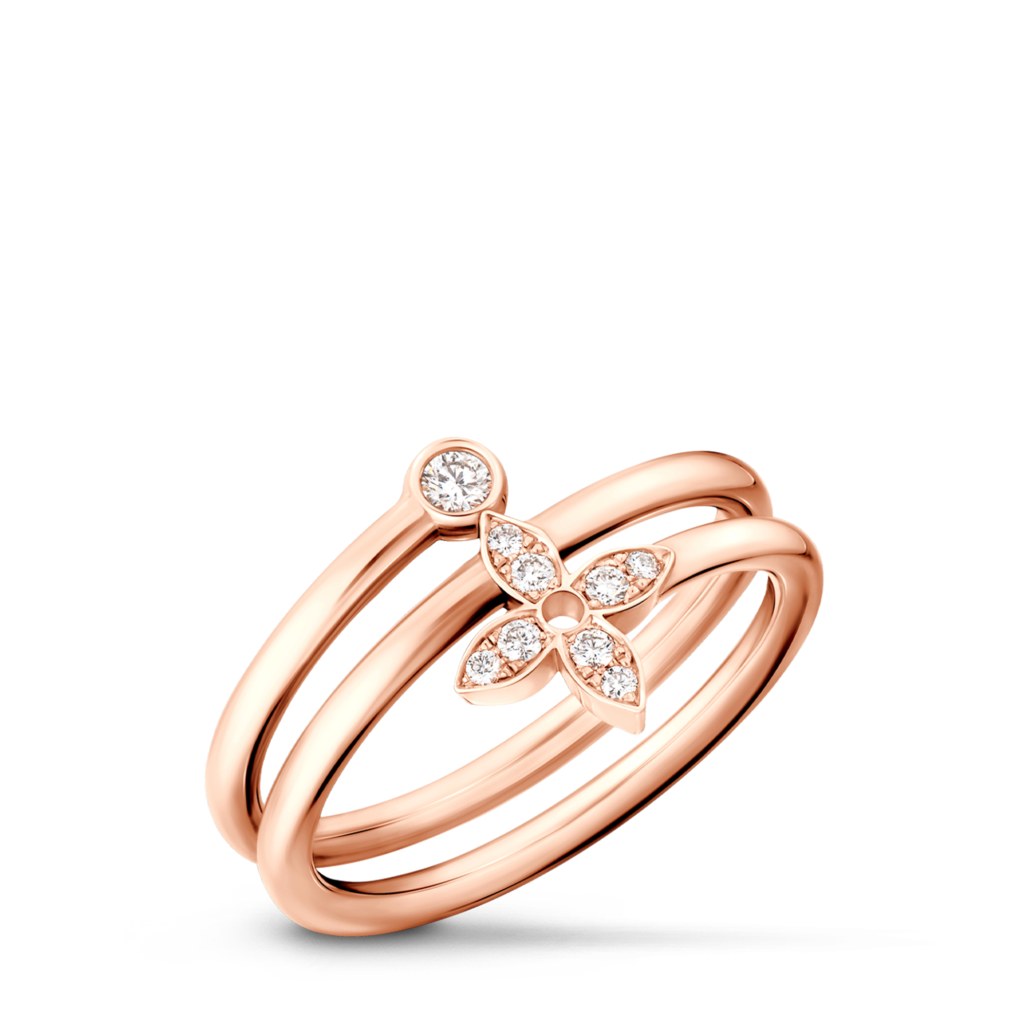 แหวน Idylle Blossom Multi Ring พิงค์โกลด์และเพชร  in จิวเวลรี่