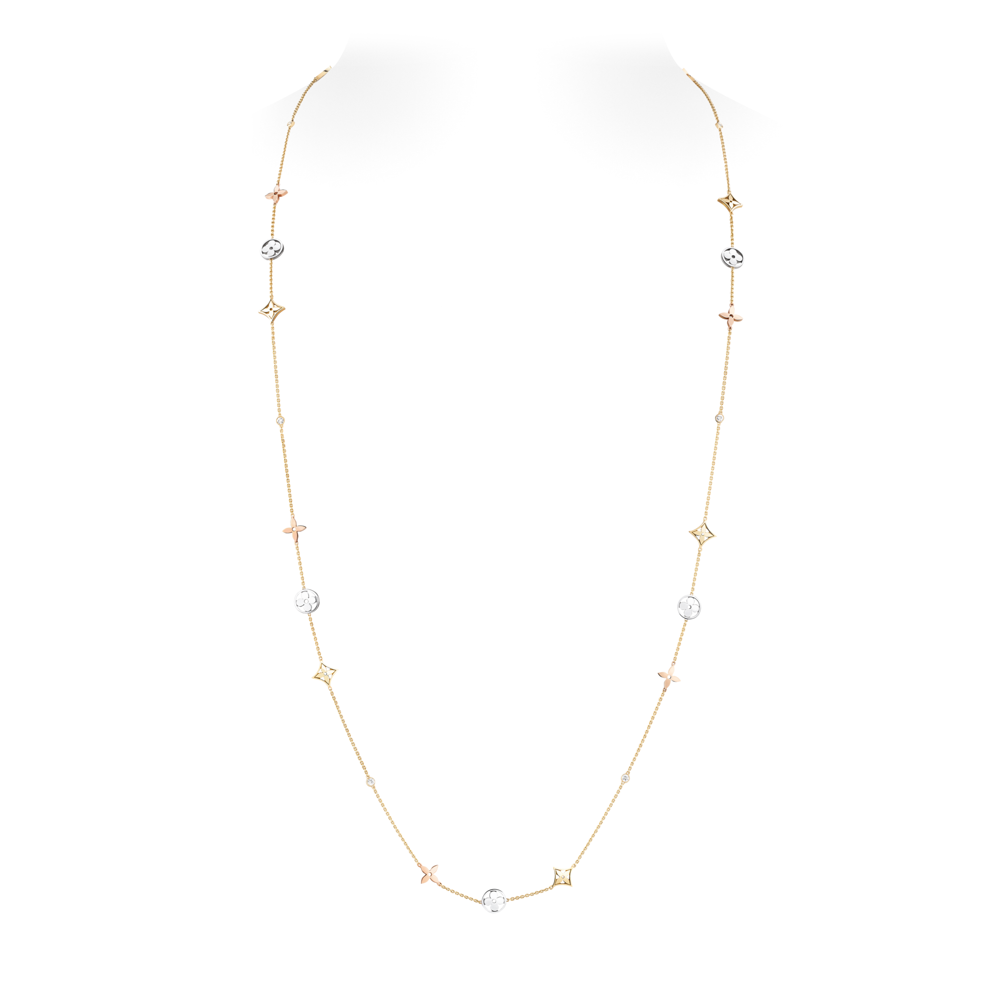 สร้อยคอ Idylle Blossom, ทองคำ 3 ชนิดและเพชร  in จิวเวลรี่