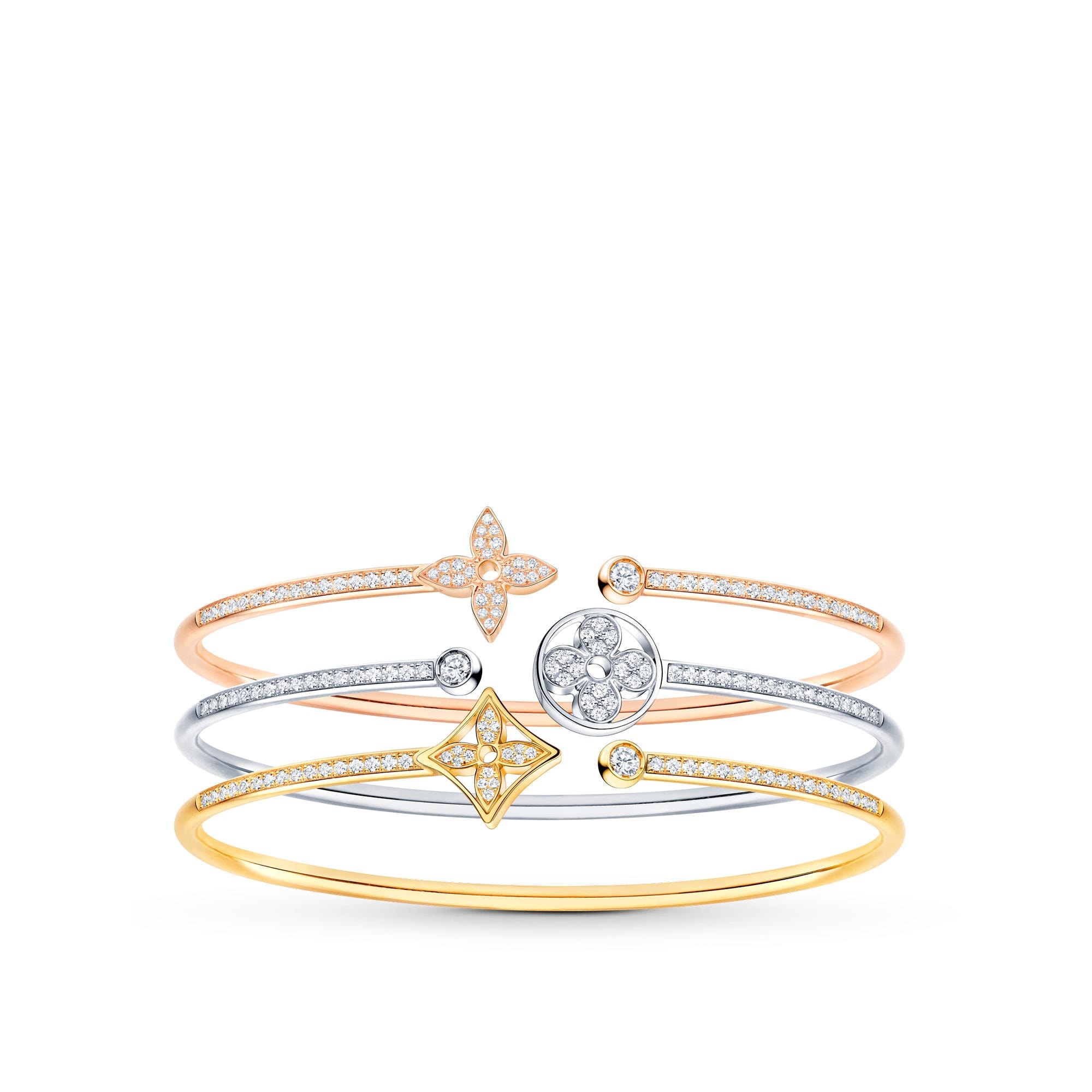กำไลข้อมือ Idylle Blossom Twist, เยลโลว์โกลด์และเพชร  in จิวเวลรี่