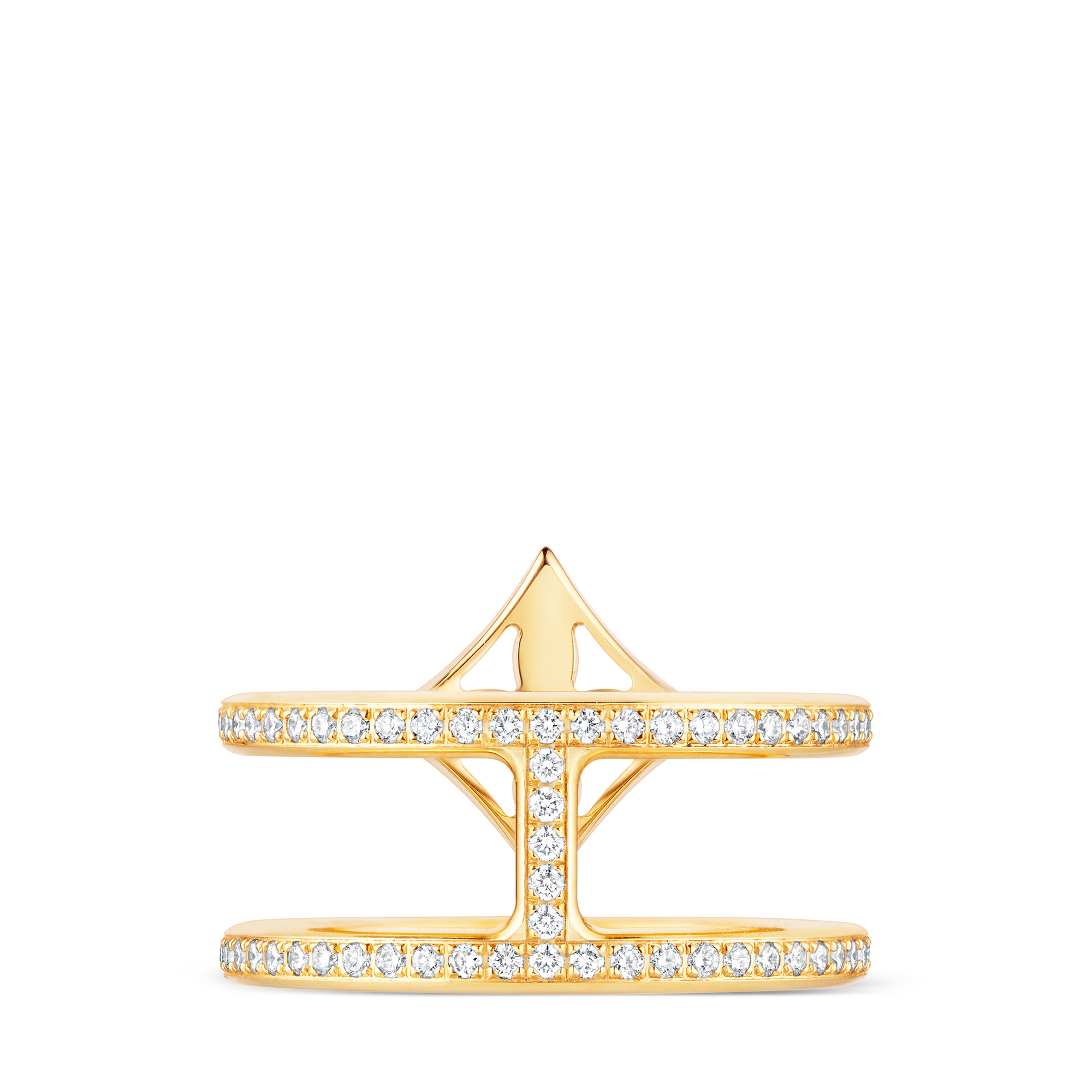 แหวน Idylle Blossom Two-Row, เยลโลว์โกลด์และเพชร  in จิวเวลรี่