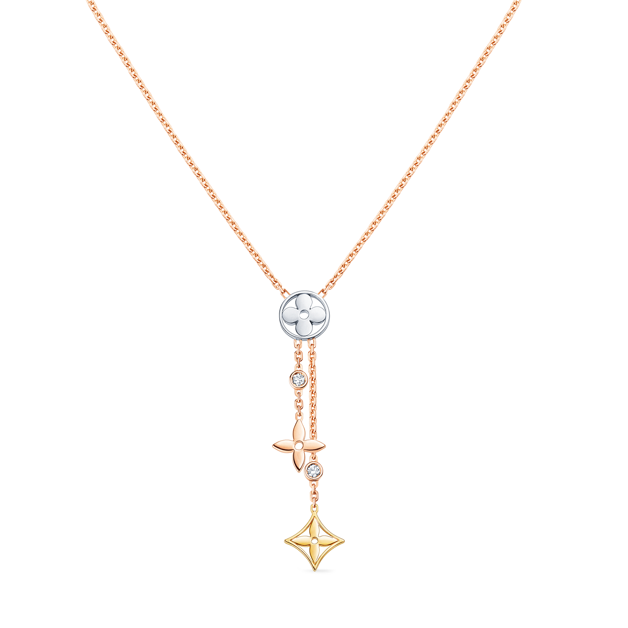 จี้ IDYLLE BLOSSOM Y, ทองคำ 3 ชนิดและเพชร  in จิวเวลรี่