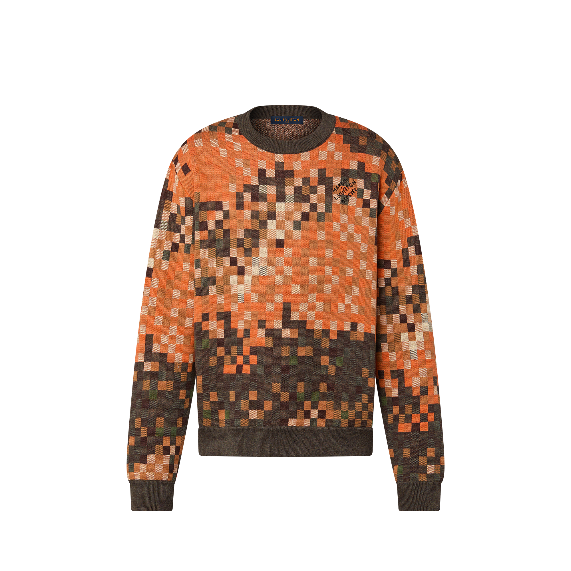 เสื้อพูลโอเวอร์ผ้าคอตตอนเทคนิคแจ็คการ์ด  in ผู้ชาย