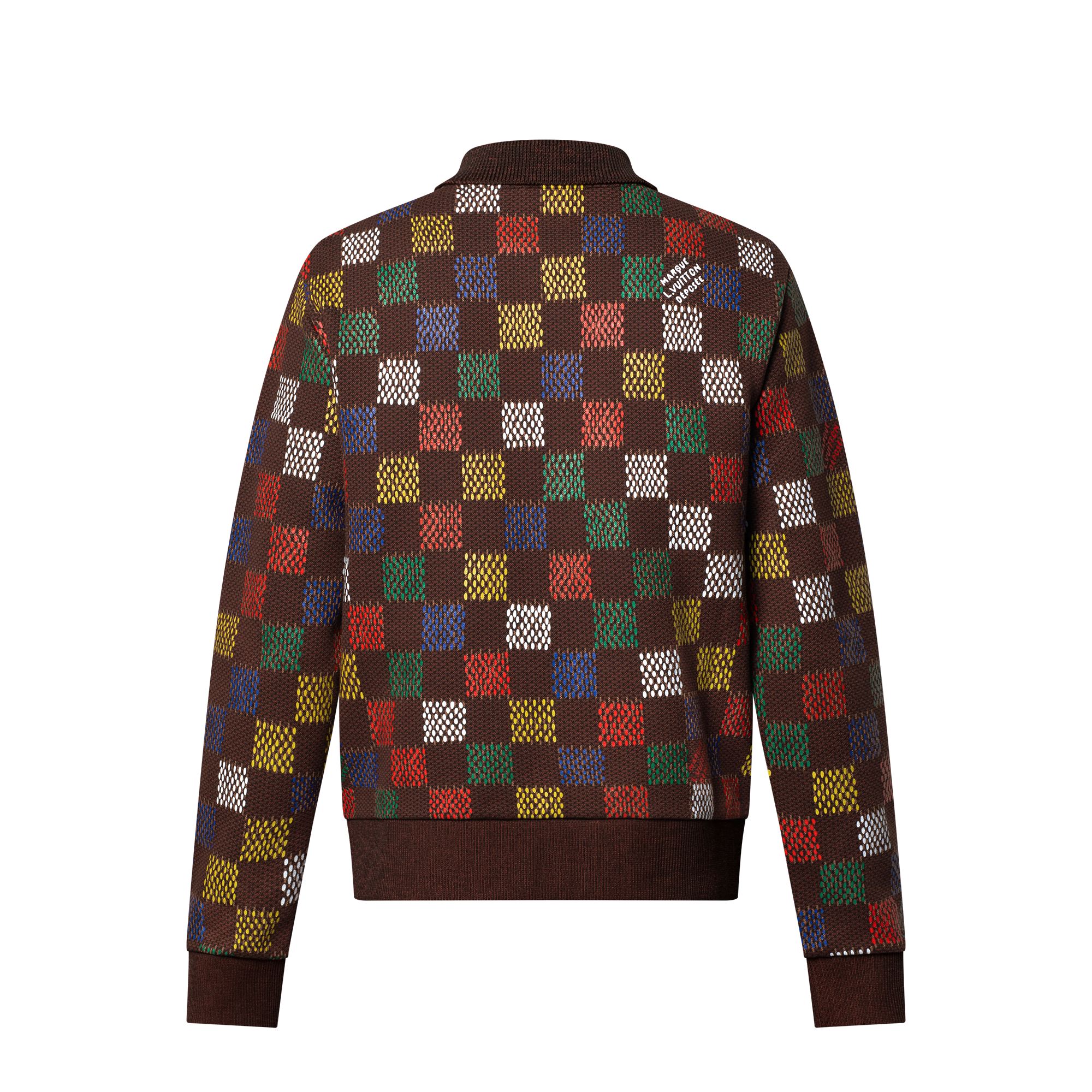 เสื้อแจ็คเก็ตบลูซงผ้าคอตตอนเจอร์ซีย์ลาย Damier เทคนิคแจ็คการ์ด  in ผู้ชาย
