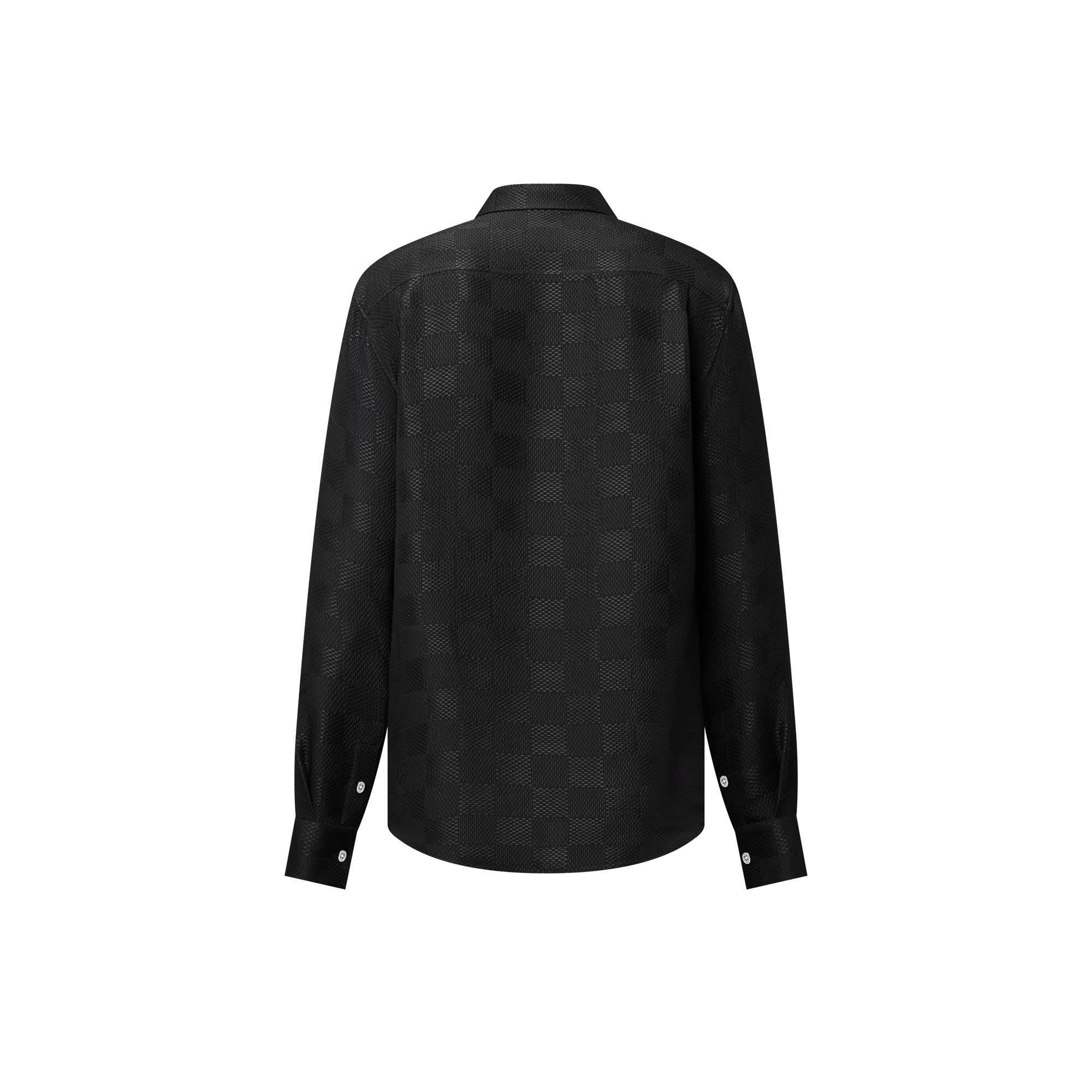 เสื้อเชิ้ตแขนยาวผ้าไหมลาย Damier เทคนิคแจ็คการ์ด  in ผู้ชาย