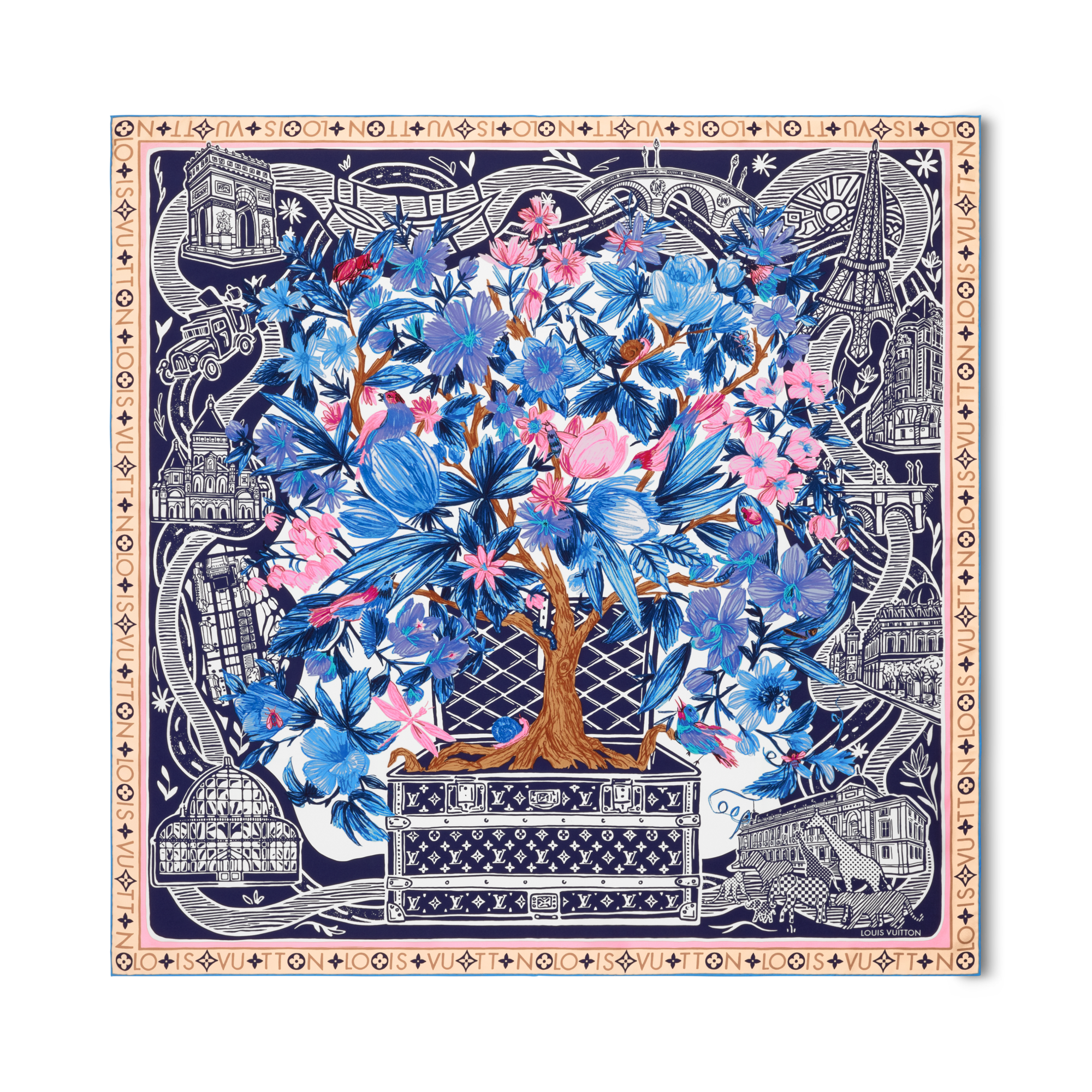 ผ้า Square รุ่น Jardin Des Plantes 90 . in ผู้หญิง