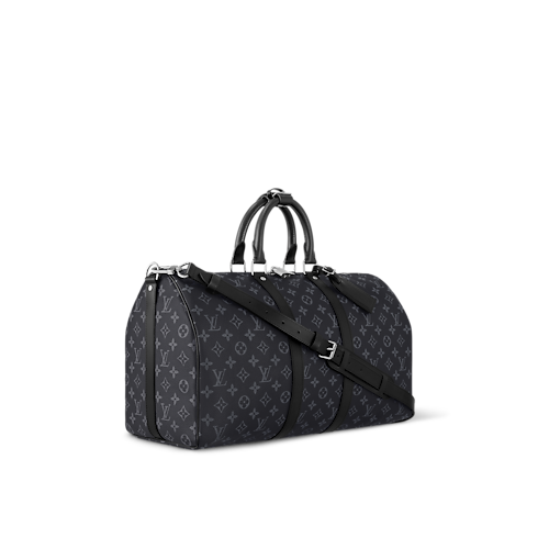 กระเป๋ารุ่น Keepall Bandoulière 45 Monogram Eclipse in ผู้ชาย's การเดินทางและท่องเที่ยว กระเป๋าเดินทางแบบถือสำหรับผู้ชาย collections by Louis Vuitton (การย่อ/ขยายผลิตภัณฑ์)