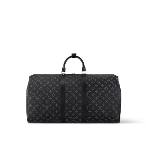 กระเป๋ารุ่น Keepall Bandoulière 55 Monogram Eclipse in ผู้ชาย's การเดินทางและท่องเที่ยว กระเป๋าเดินทางแบบถือสำหรับผู้ชาย collections by Louis Vuitton (การย่อ/ขยายผลิตภัณฑ์)