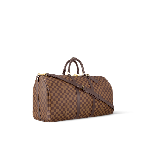 กระเป๋ารุ่น Keepall Bandoulière 55 Damier Ebene แคนวาส in กระเป๋าและผลิตภัณฑ์เครื่องหนังขนาดเล็ก's รังสรรค์ผลิตภัณฑ์เครื่องหนังในแบบของคุณ } collections by Louis Vuitton (การย่อ/ขยายผลิตภัณฑ์)