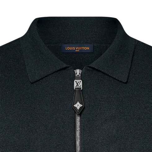 เสื้อแจ็คเก็ตบลูซงผ้านิตแต่งดีเทลหนัง in ผู้ชาย's เสื้อผ้า เสื้อโค้ทกันหนาวสำหรับผู้ชาย collections by Louis Vuitton (การย่อ/ขยายผลิตภัณฑ์)