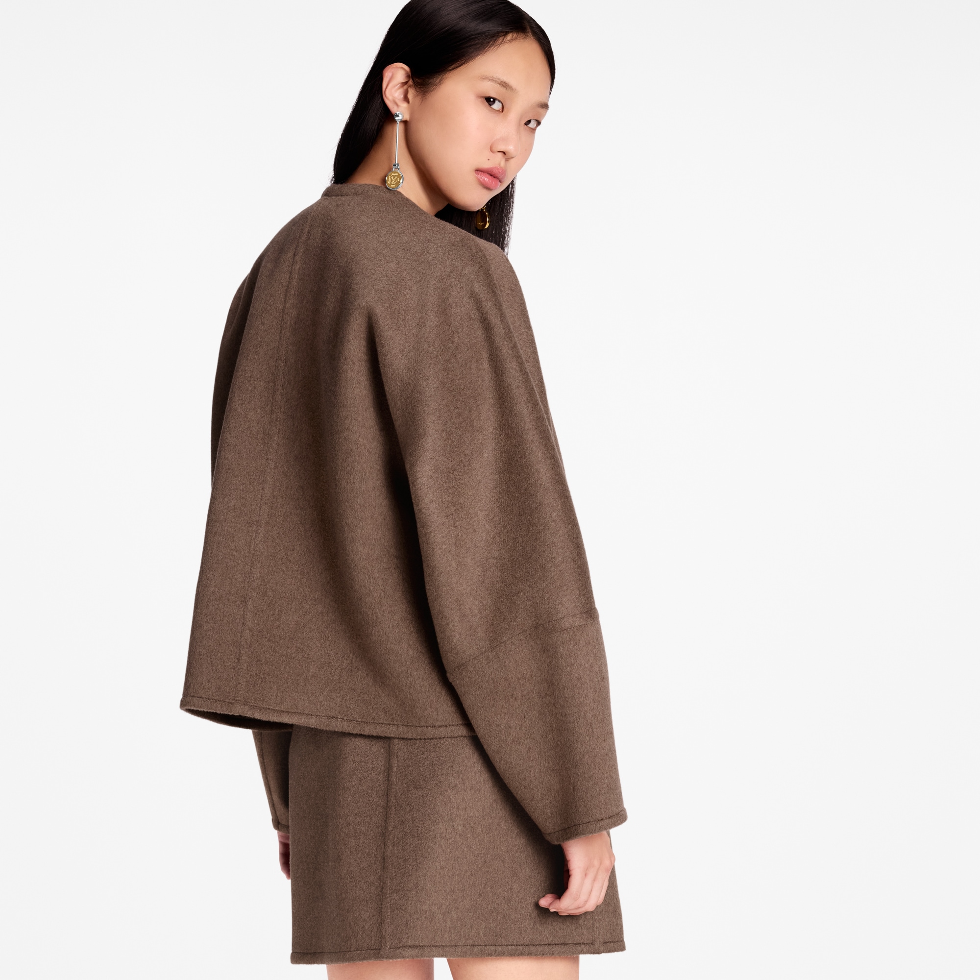 เสื้อแจ็คเก็ตแขนบอลลูนแต่งเนคไทลูกไม้  in ผู้หญิง