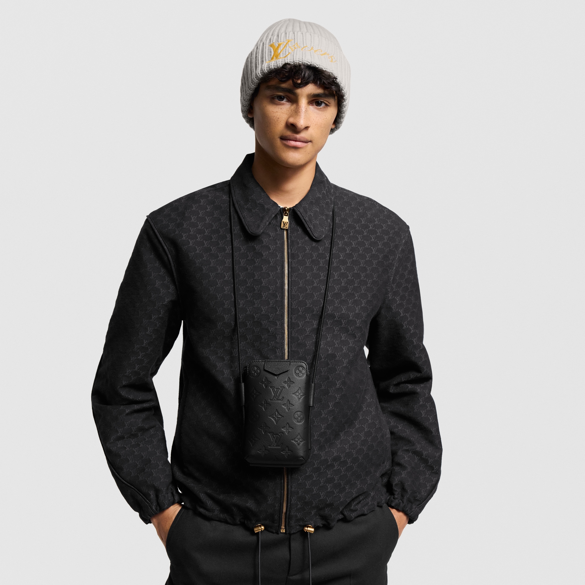 กระเป๋ารุ่น Lace Up Pouch หนัง Monogram Shadow in ผู้ชาย