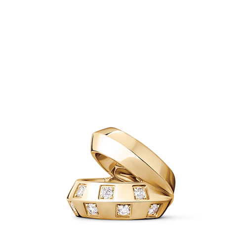 เอียร์คัฟฟ์ Le Damier de Louis Vuitton เยลโลว์โกลด์และเพชร in จิวเวลรี่'s หมวดหมู่ ต่างหู collections by Louis Vuitton (การย่อ/ขยายผลิตภัณฑ์)