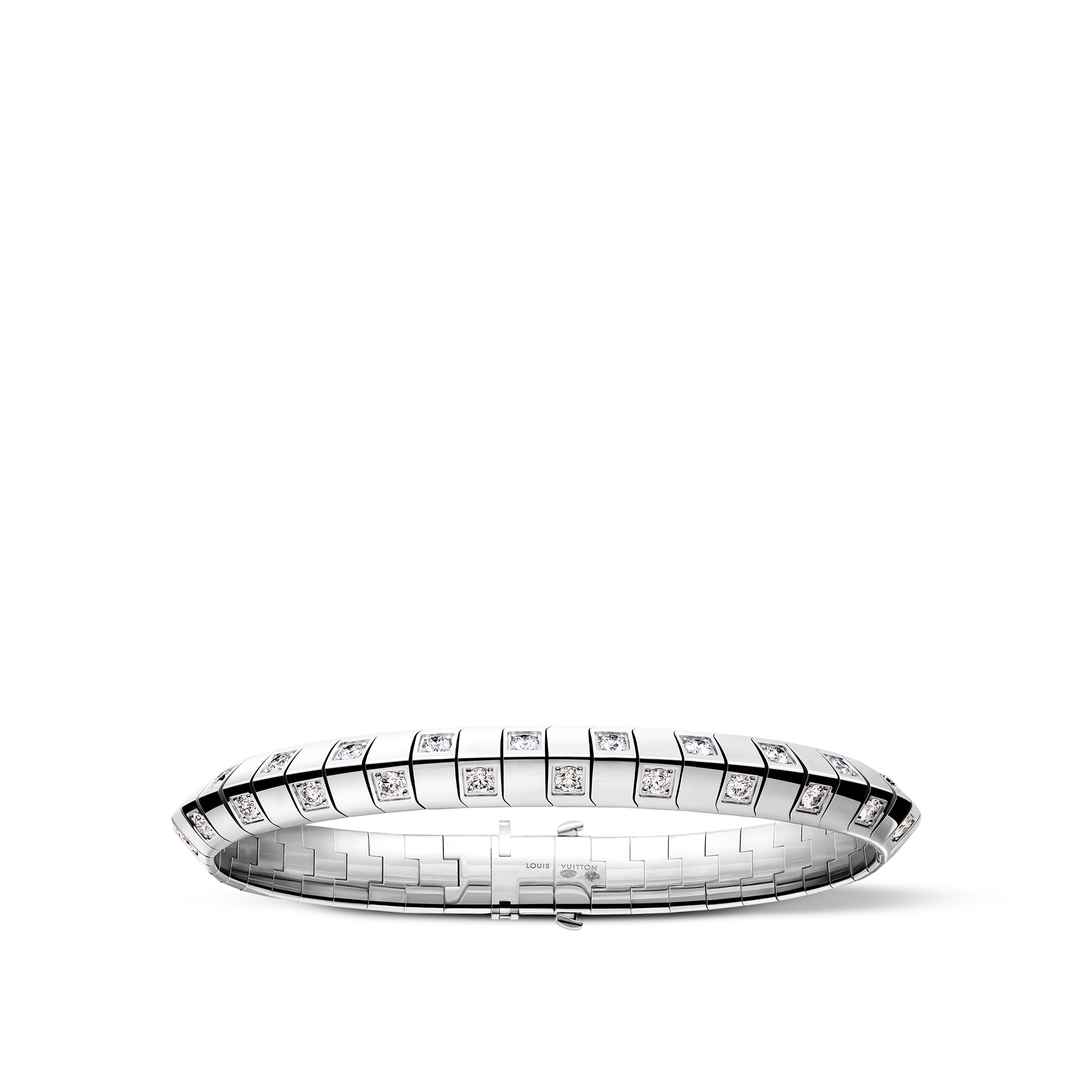 กำไลข้อมือขนาดใหญ่ Le Damier de Louis Vuitton ไวท์โกลด์และเพชร  in จิวเวลรี่