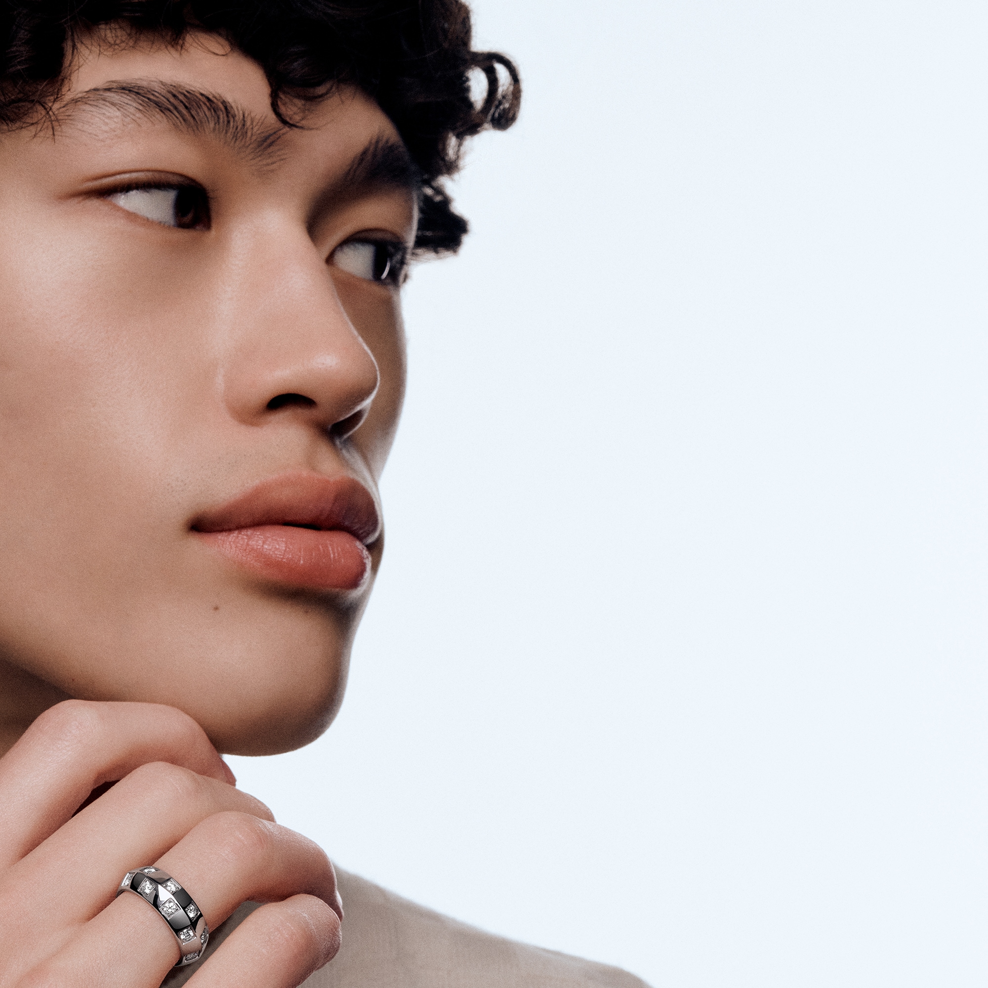 แหวนขนาดใหญ่ Le Damier de Louis Vuitton  ไวท์โกลด์และเพชร  in จิวเวลรี่