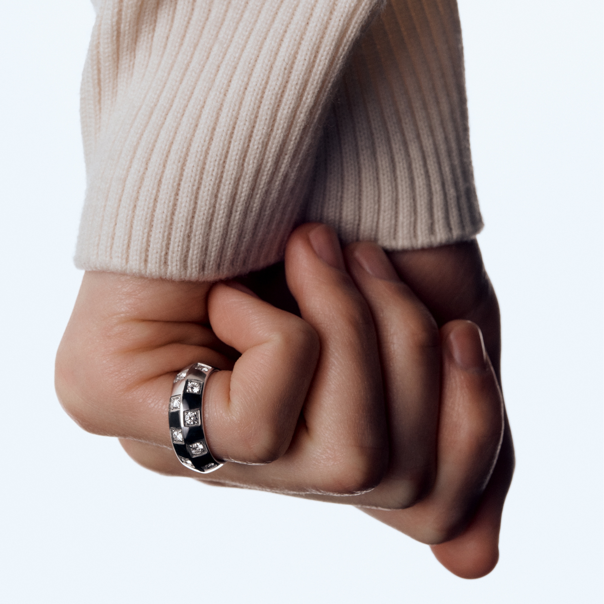 แหวนขนาดใหญ่ Le Damier de Louis Vuitton  ไวท์โกลด์และเพชร  in จิวเวลรี่