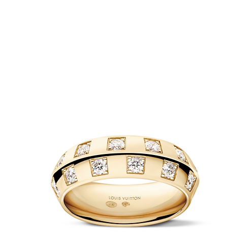 แหวนขนาดใหญ่ Le Damier de Louis Vuitton เยลโลว์โกลด์และเพชร in จิวเวลรี่'s หมวดหมู่ แหวน collections by Louis Vuitton (การย่อ/ขยายผลิตภัณฑ์)