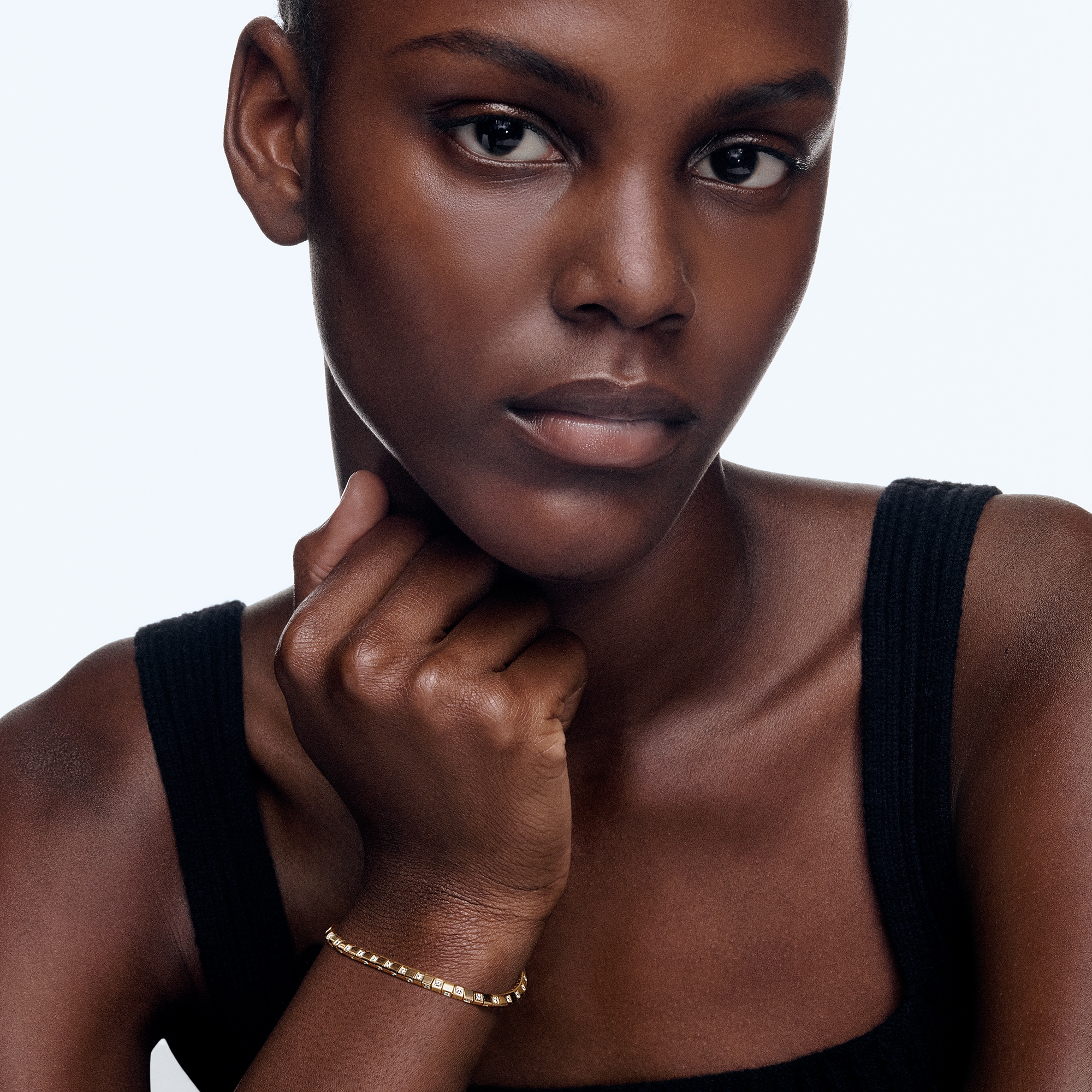 กำไลขนาดเล็ก Le Damier de Louis Vuitton เยลโลว์โกลด์และเพชร  in จิวเวลรี่