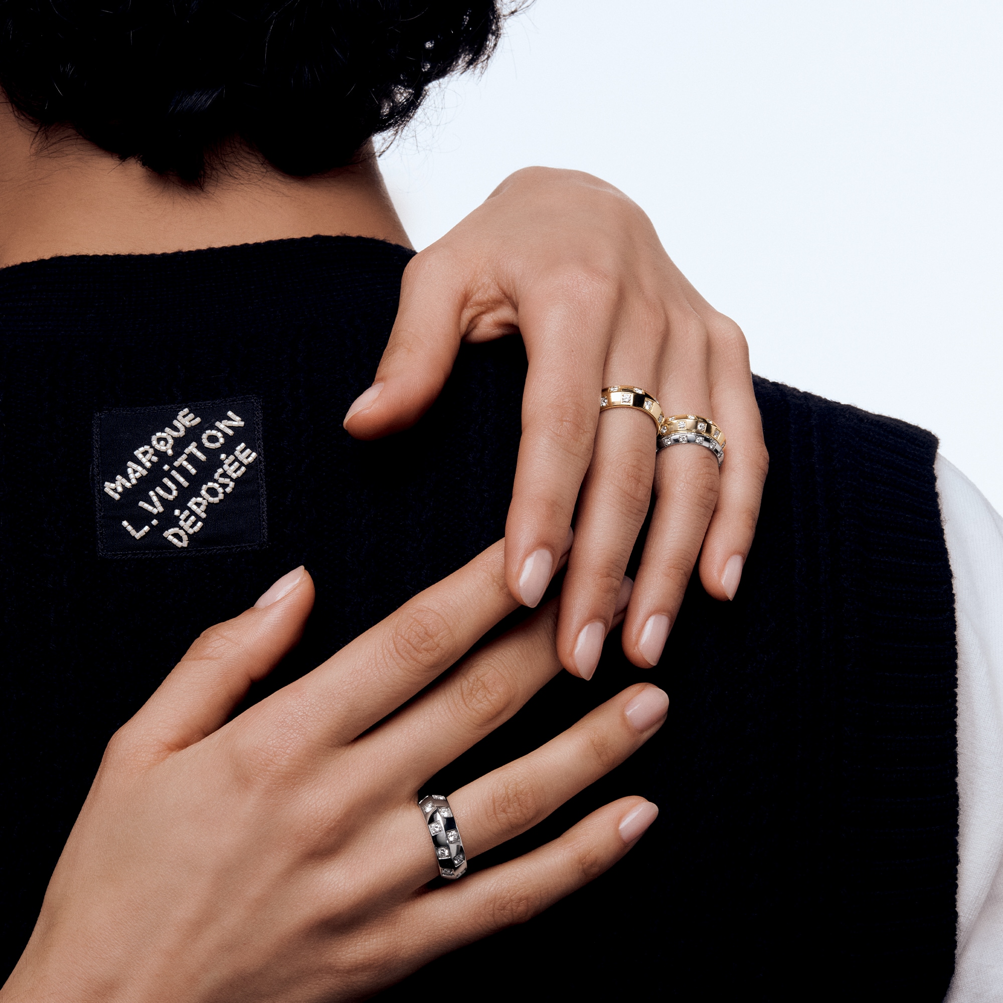 แหวนขนาดเล็ก Le Damier de Louis Vuitton ไวท์โกลด์และเพชร  in Les Extraordinaires