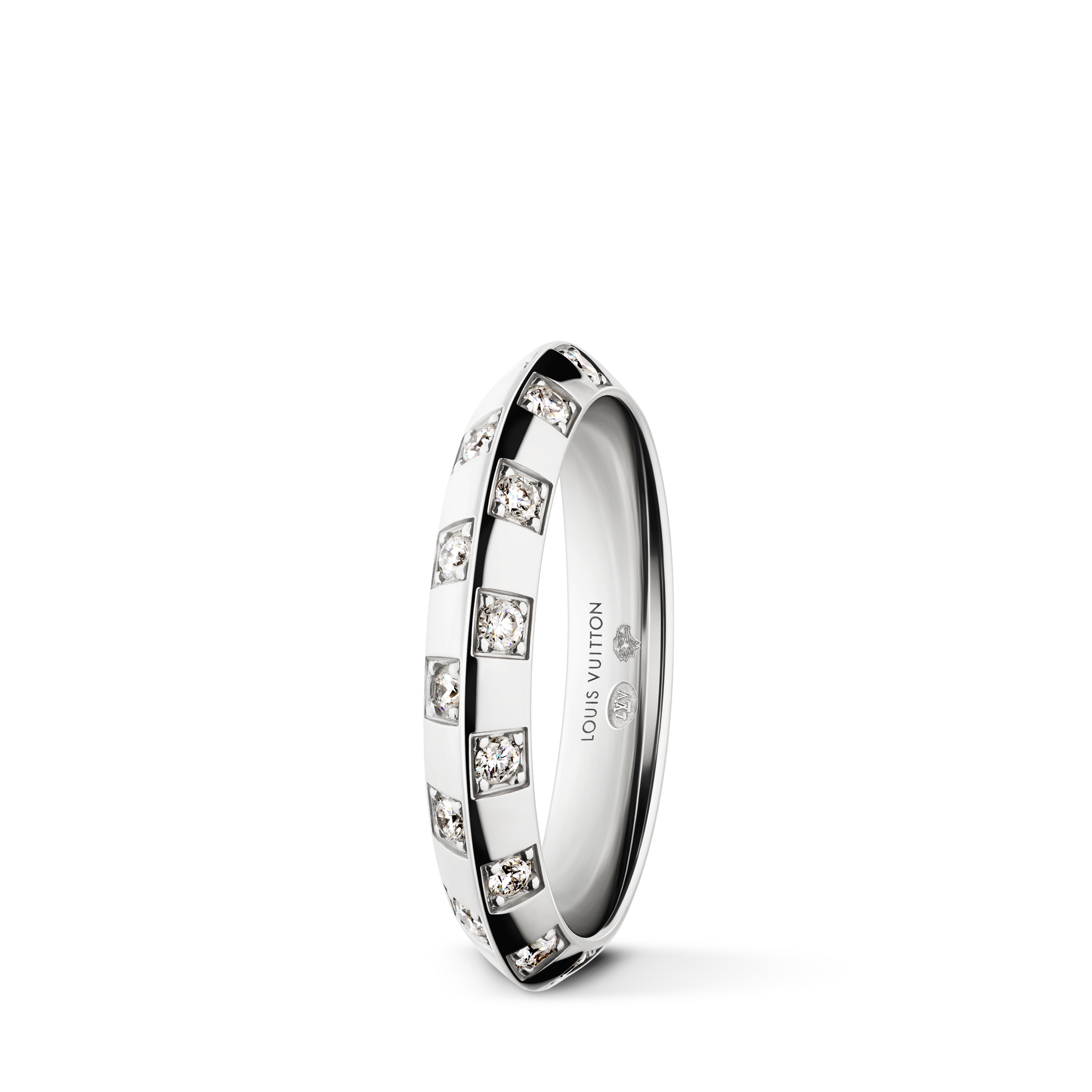 แหวนขนาดเล็ก Le Damier de Louis Vuitton ไวท์โกลด์และเพชร  in Les Extraordinaires