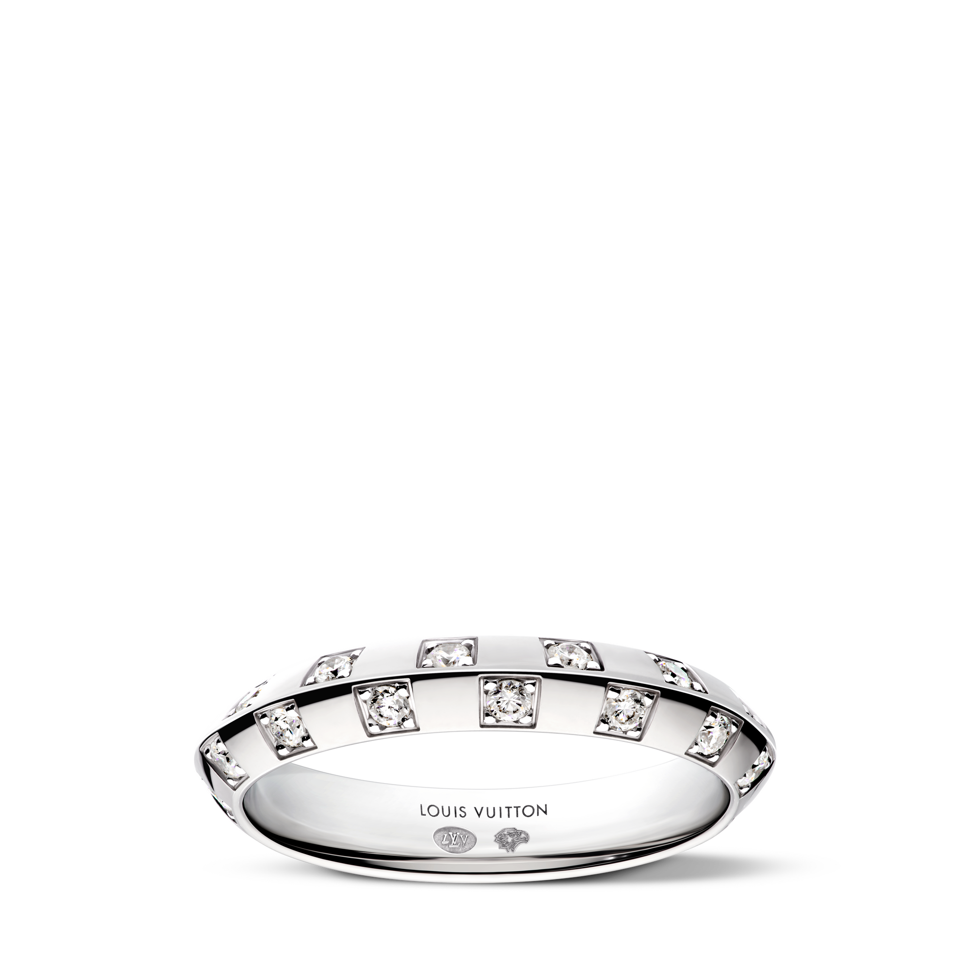 แหวนขนาดเล็ก Le Damier de Louis Vuitton ไวท์โกลด์และเพชร  in Les Extraordinaires