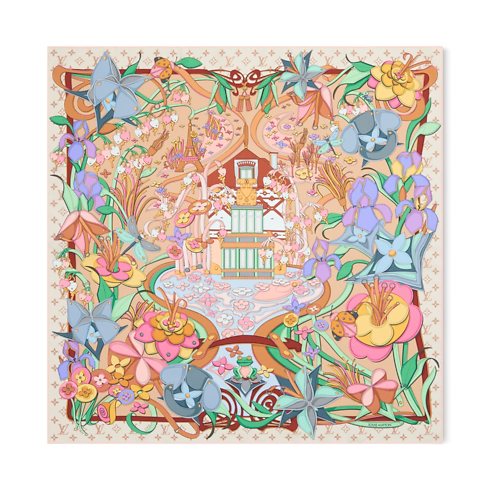 ผ้า Square รุ่น Leather Flowers 90 . in ผู้หญิง's แอคเซสเซอรี่ ผ้าโพกหัวสำหรับผู้หญิง collections by Louis Vuitton (การย่อ/ขยายผลิตภัณฑ์)