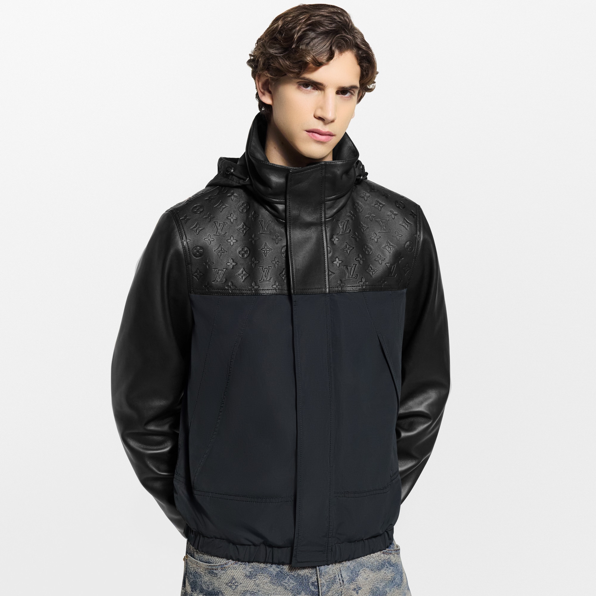 Leather Mix Windbreaker  in ผู้ชาย