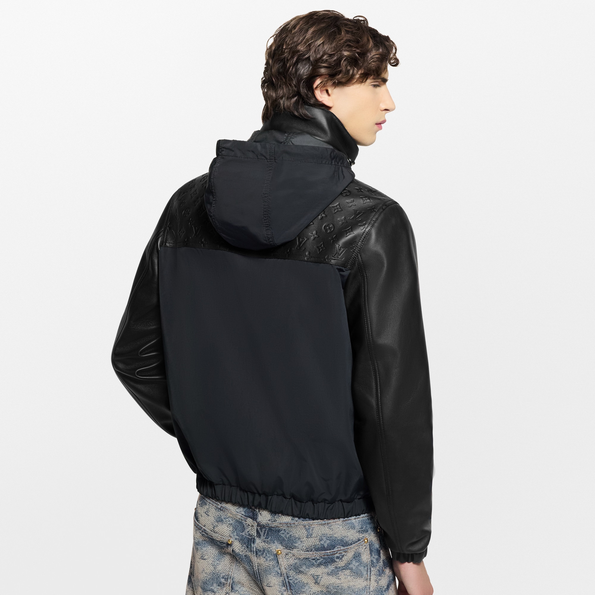 Leather Mix Windbreaker  in ผู้ชาย