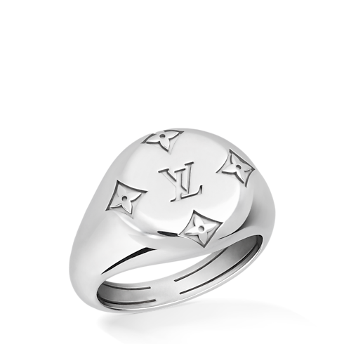 Les Gastons Vuitton Signet Ring, White Gold in จิวเวลรี่'s หมวดหมู่ แหวน collections by Louis Vuitton (การย่อ/ขยายผลิตภัณฑ์)