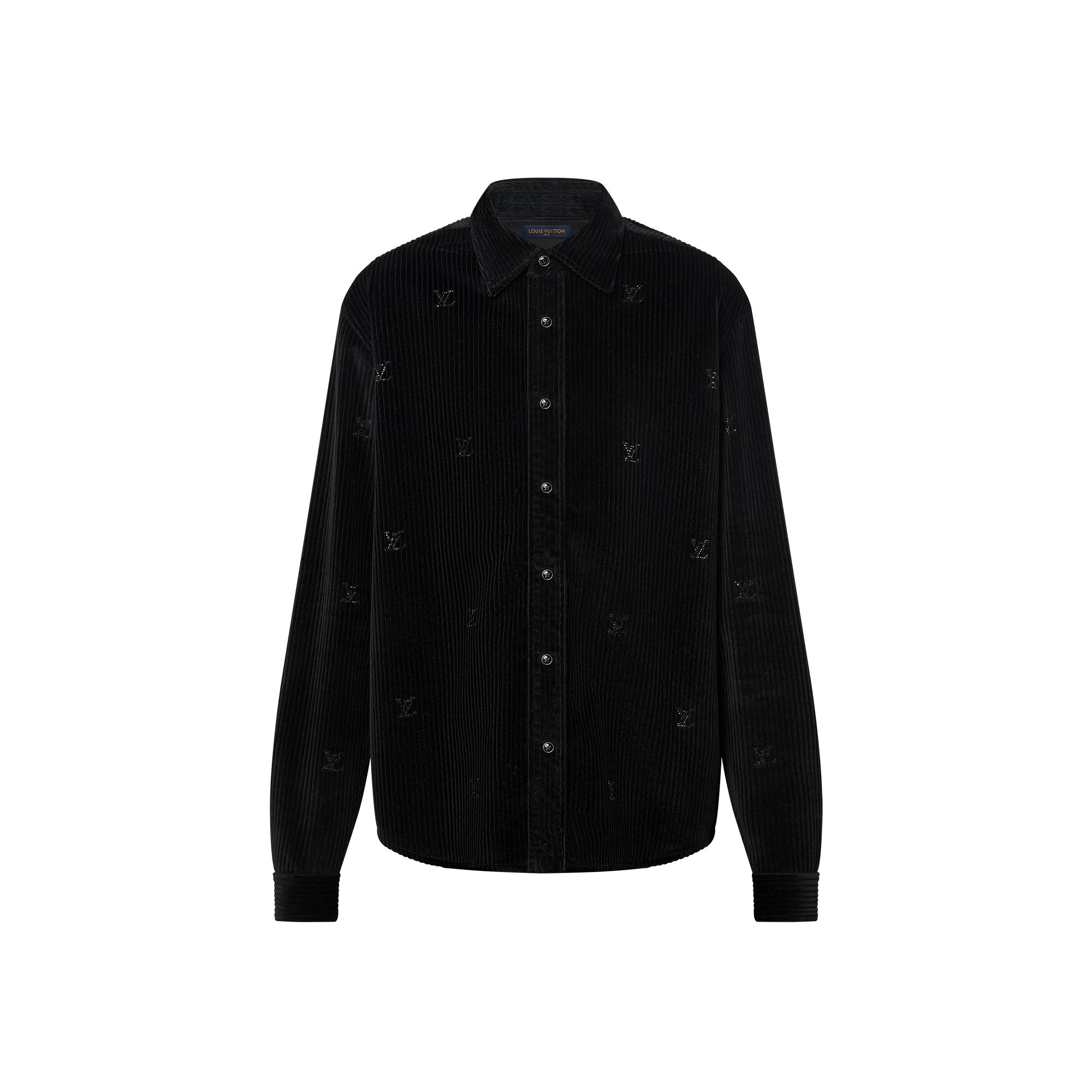 เสื้อเชิ้ตแขนยาวผ้าลูกฟูกลาย LV Blason  in ผู้ชาย