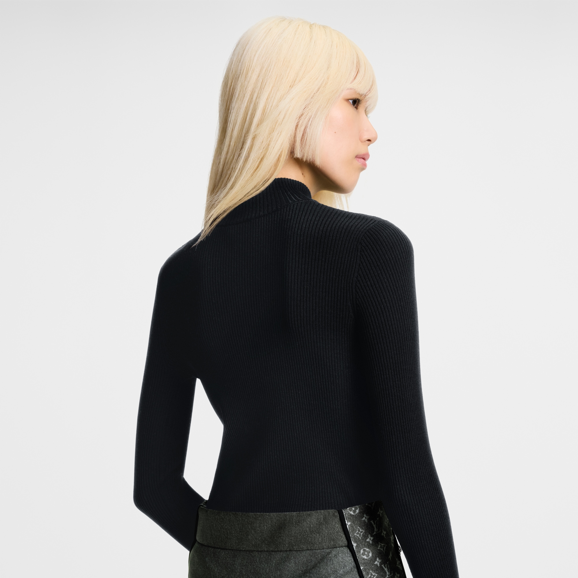 Long-Sleeved Rib-Knit Top  in ผู้หญิง