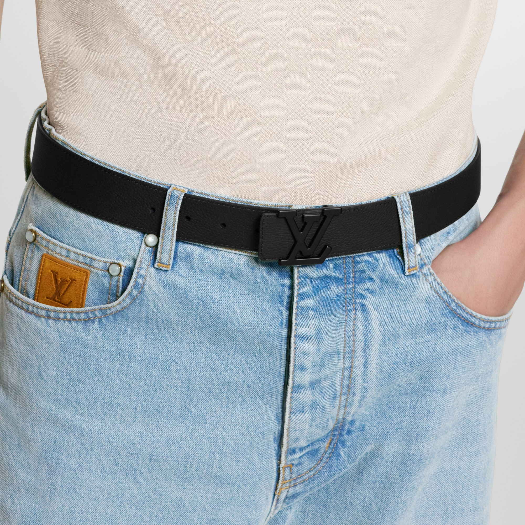 เข็มขัดรุ่น LV Aerogram ขนาด 35 มม. หนังประเภทอื่น in ผู้ชาย
