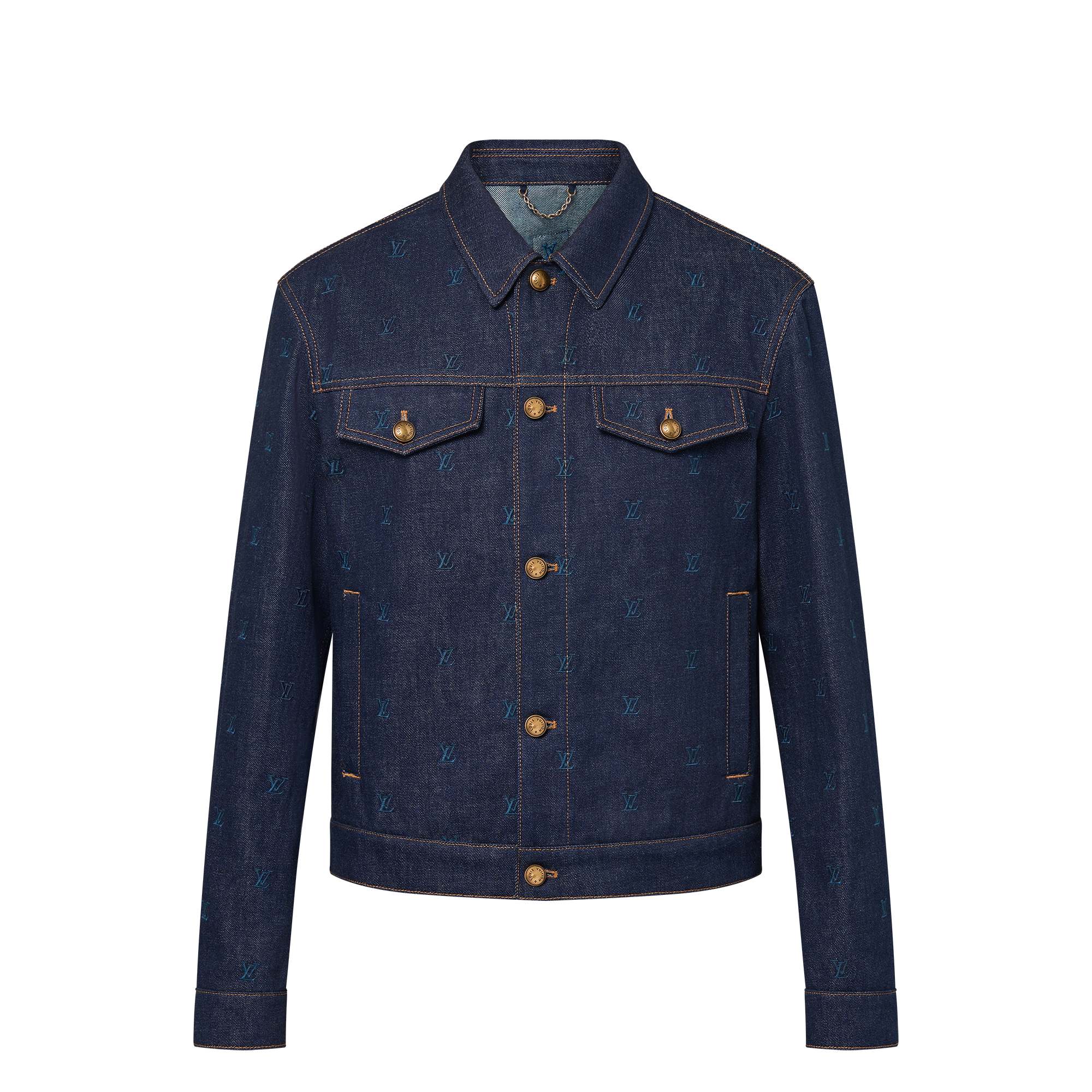 เสื้อแจ็คเก็ตบลูซงเดนิมปักลาย LV Blason  in ผู้ชาย