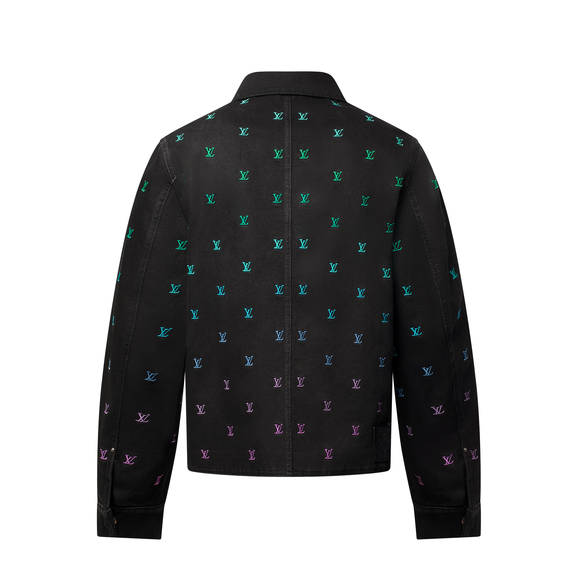 เสื้อแจ็คเก็ตโค้ชเดนิมปักลาย LV Blason ไล่เฉดสี  in ผู้ชาย