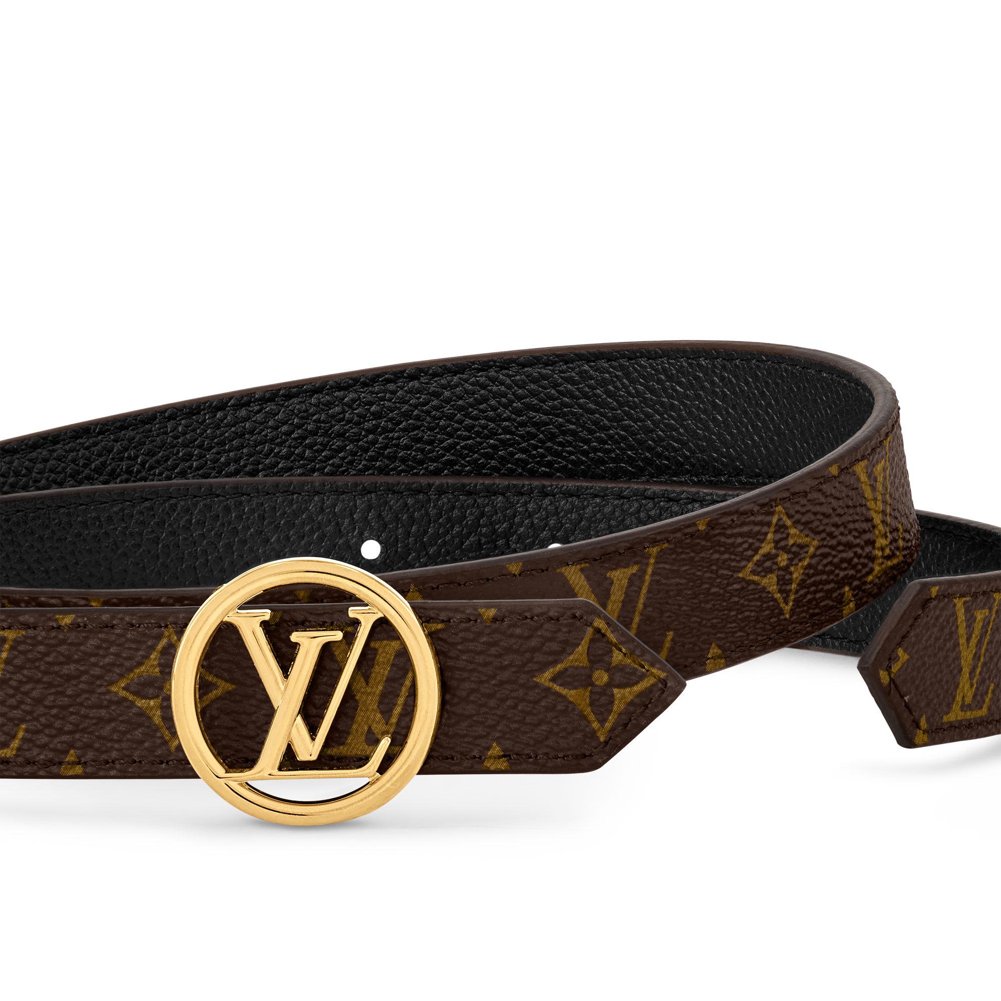 เข็มขัดรุ่น LV Circle ขนาด 20 มม. ใส่ได้ทั้งสองด้าน Monogram in ผู้หญิง