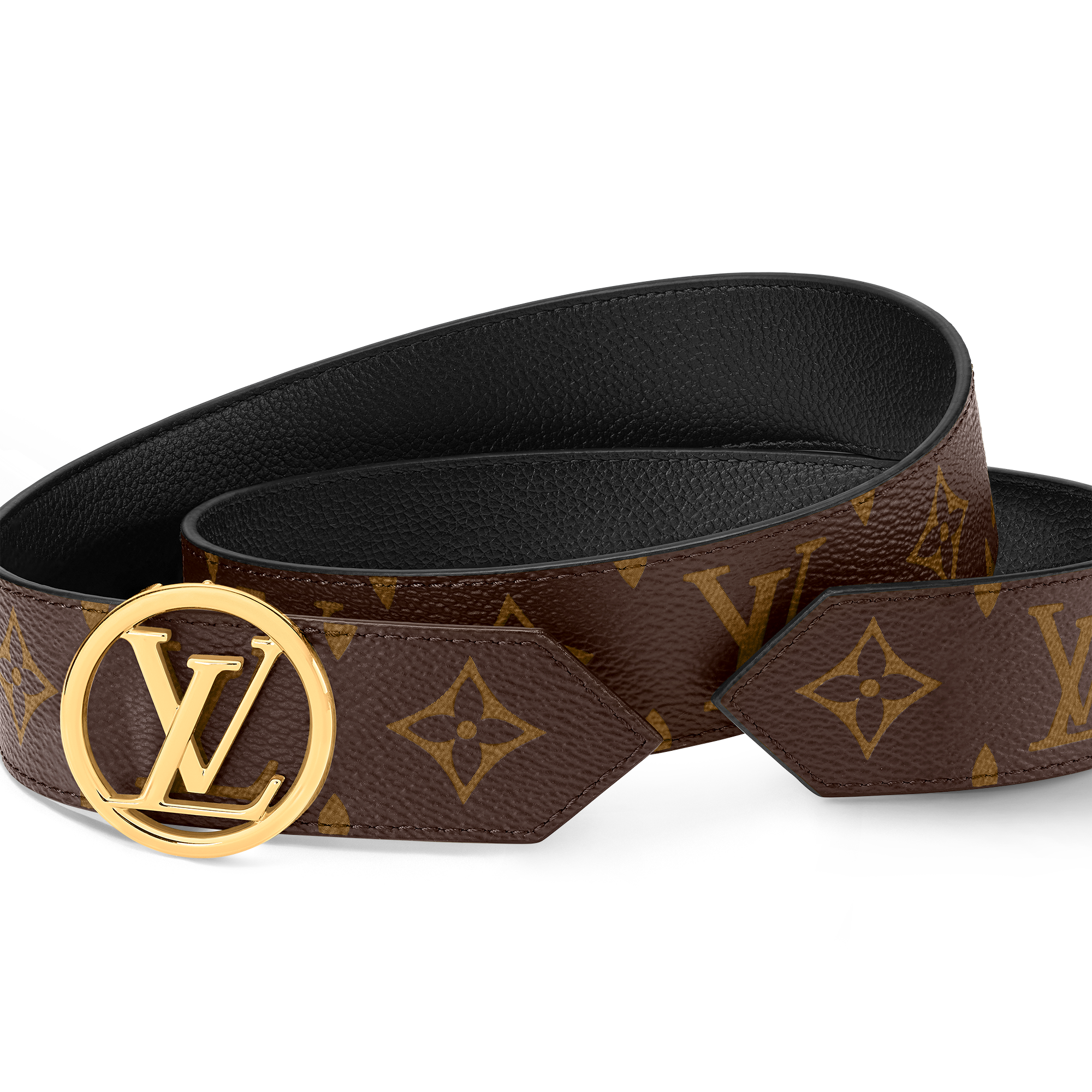 เข็มขัดรุ่น LV Circle ขนาด 35 มม. ใส่ได้ทั้งสองด้าน Monogram in ผู้หญิง