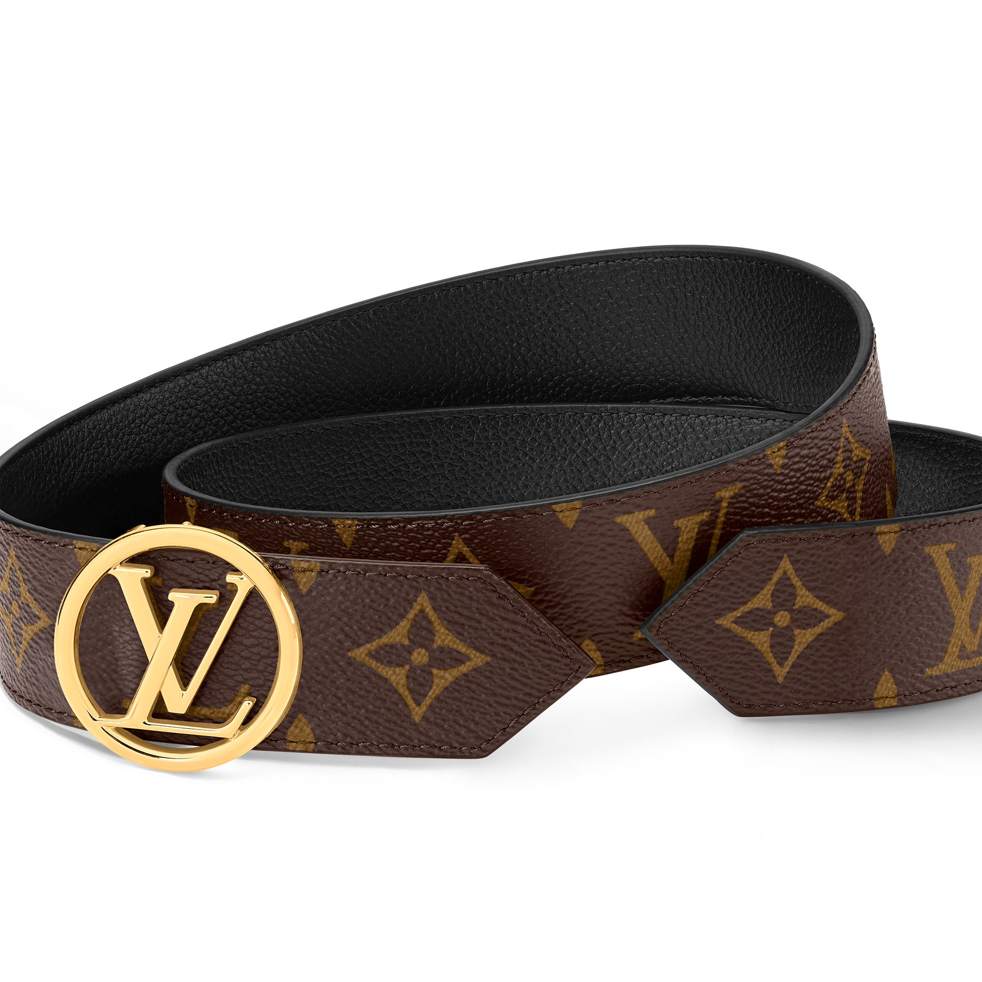 เข็มขัดรุ่น LV Circle ขนาด 35 มม. ใส่ได้ทั้งสองด้าน Monogram in ผู้หญิง