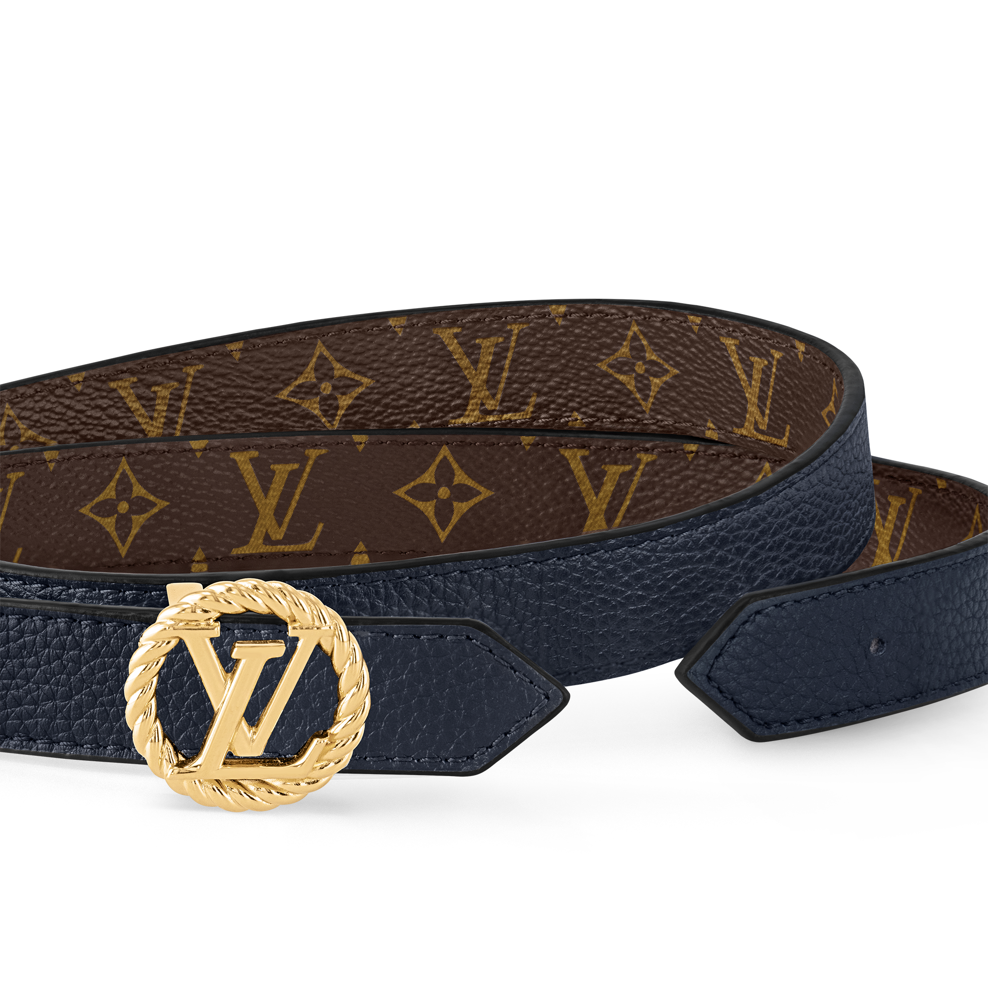 เข็มขัดรุ่น LV Circle Nautical ขนาด 20 มม. ใส่ได้ทั้งสองด้าน Monogram in ผู้หญิง