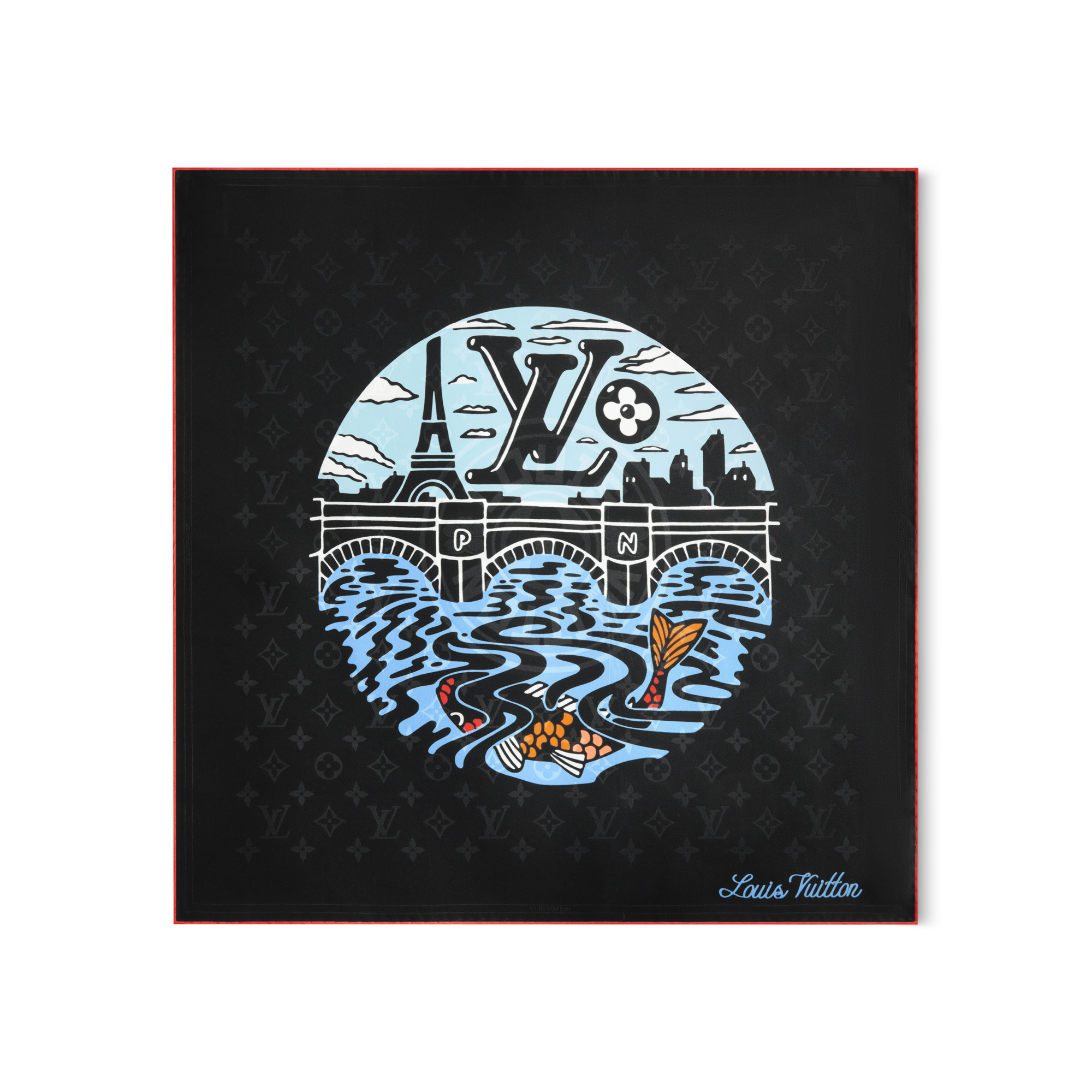 ผ้า Bandana รุ่น LV City Stamp . in ผู้ชาย