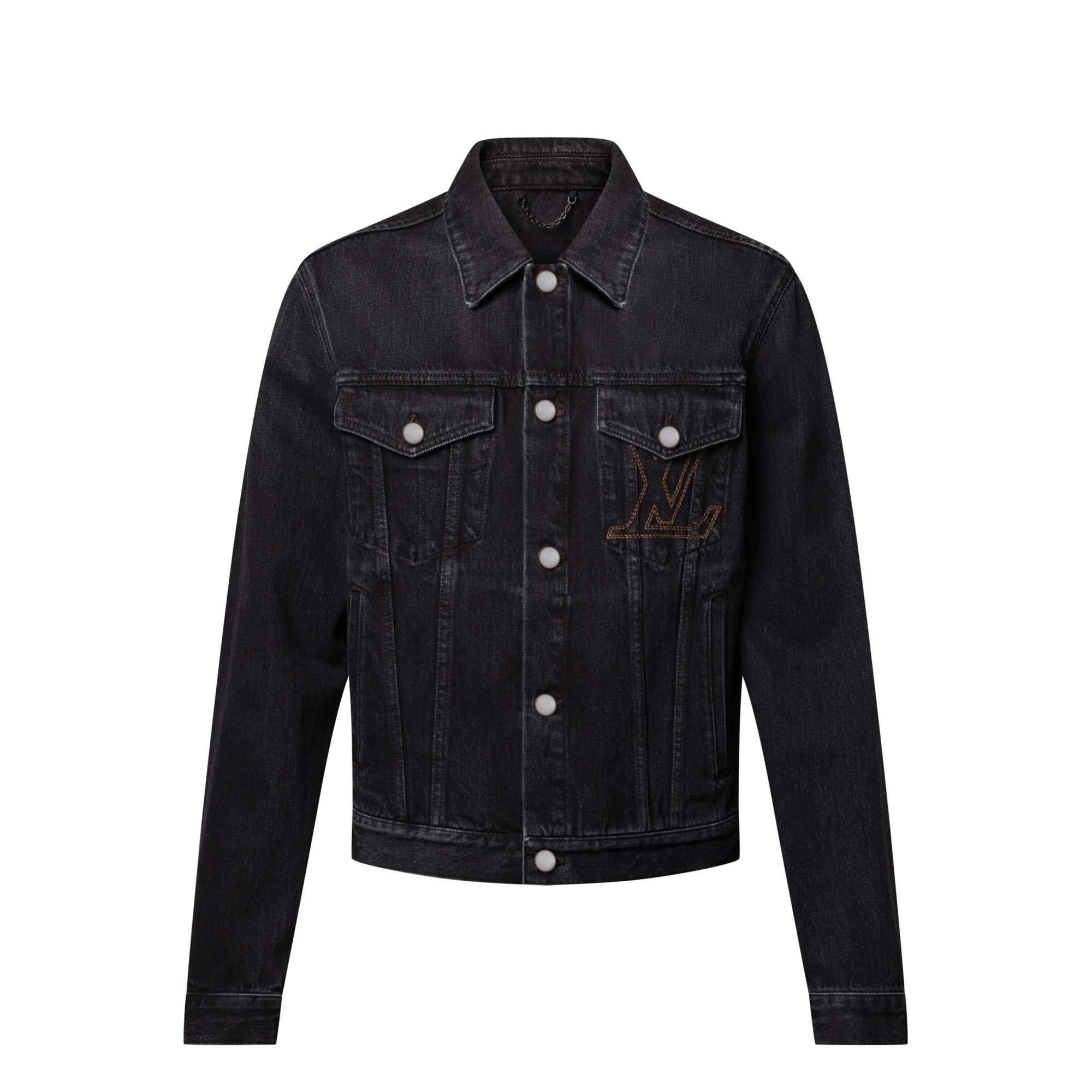 เสื้อแจ็คเก็ตเดนิมสไตล์ Trucker สัญลักษณ์ LV  in ผู้ชาย