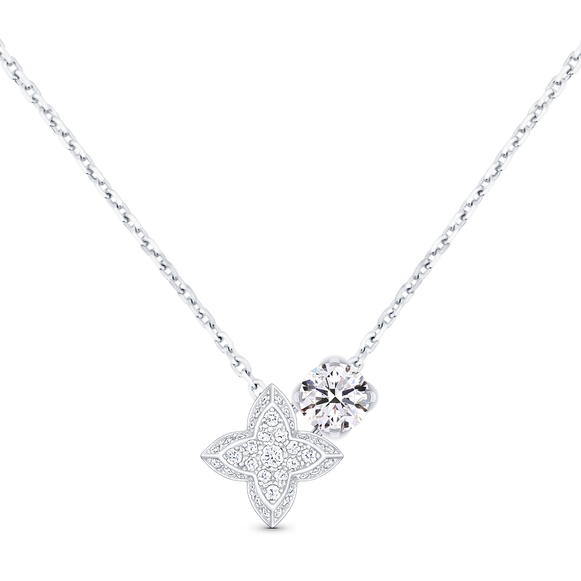 จี้ LV Diamonds Double เพชรเจียระไนทรงกลม  in จิวเวลรี่