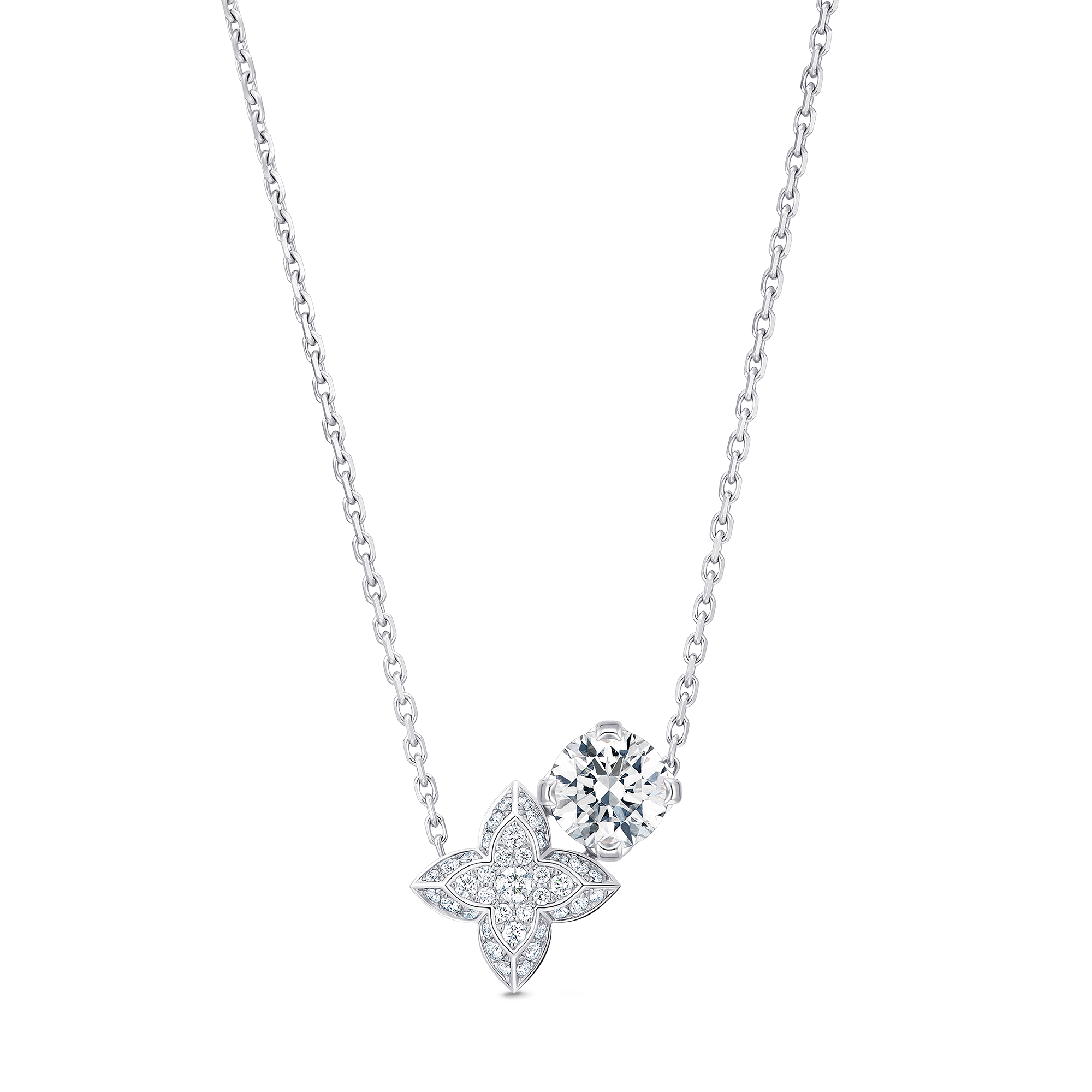 จี้ LV Diamonds Double เพชรเจียระไนทรงกลม  in จิวเวลรี่