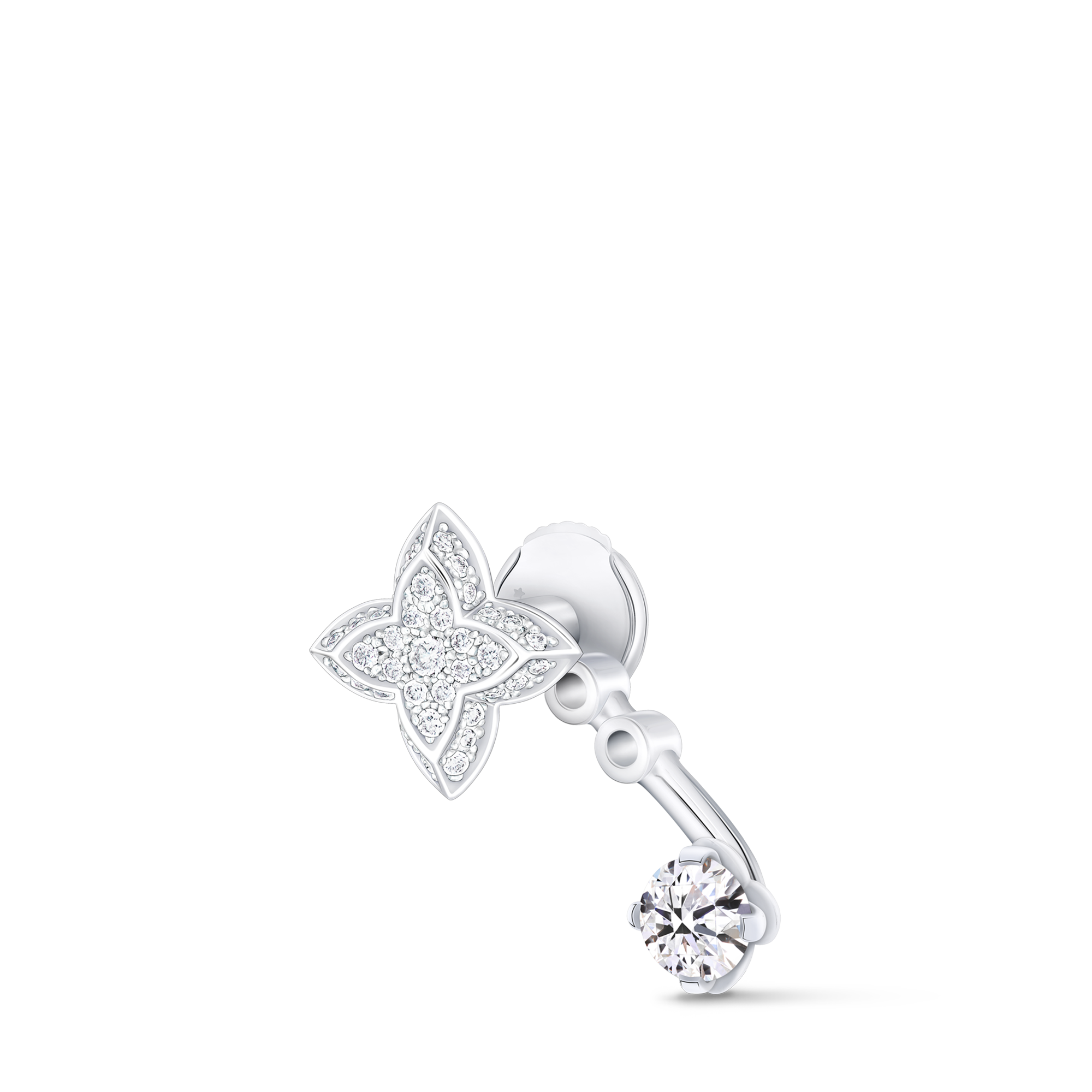 ต่างหูสตั๊ด LV Diamonds Double เพชรเจียระไนทรงกลม - สำหรับหนึ่งข้าง  in จิวเวลรี่