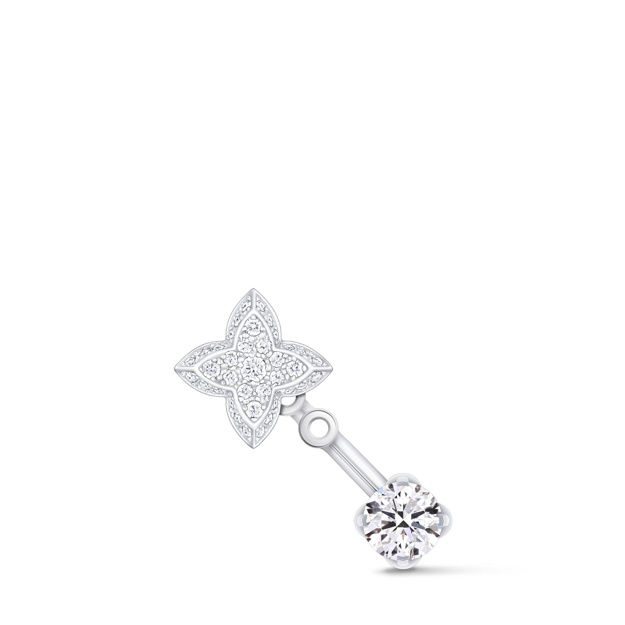 ต่างหูสตั๊ด LV Diamonds Double เพชรเจียระไนทรงกลม - สำหรับหนึ่งข้าง  in จิวเวลรี่