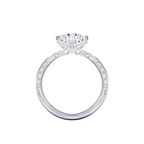 แหวน LV Diamonds Pavé Solitaire เพชรเจียระไนรูป LV Monogram Star interior view