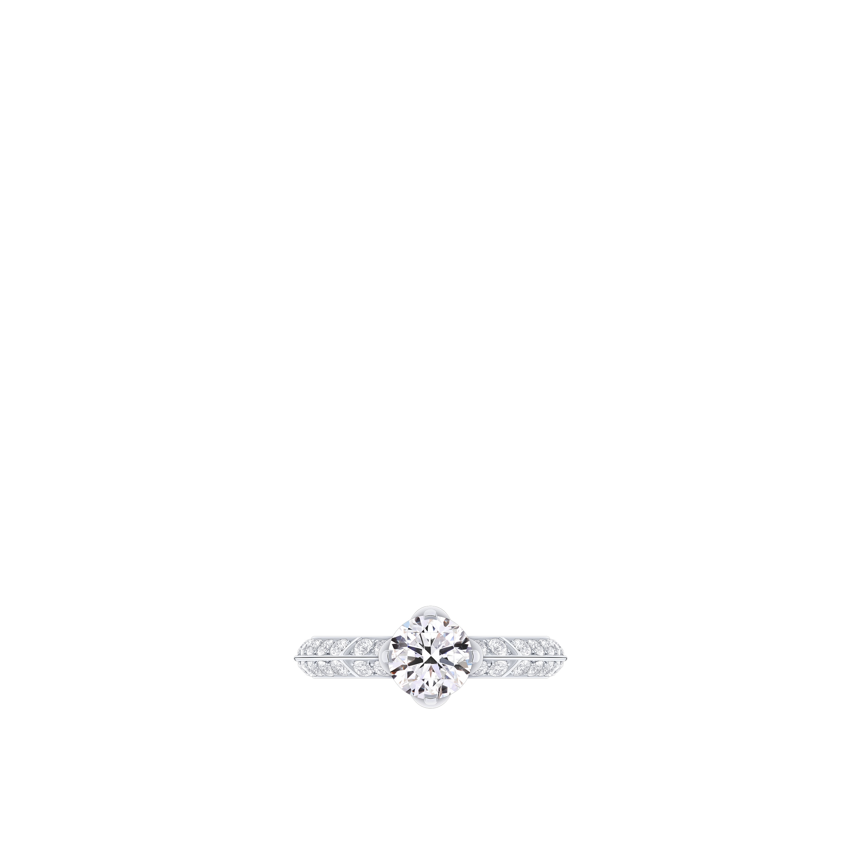 แหวน LV Diamonds Pavé Solitaire เพชรเจียระไนทรงกลม  in จิวเวลรี่
