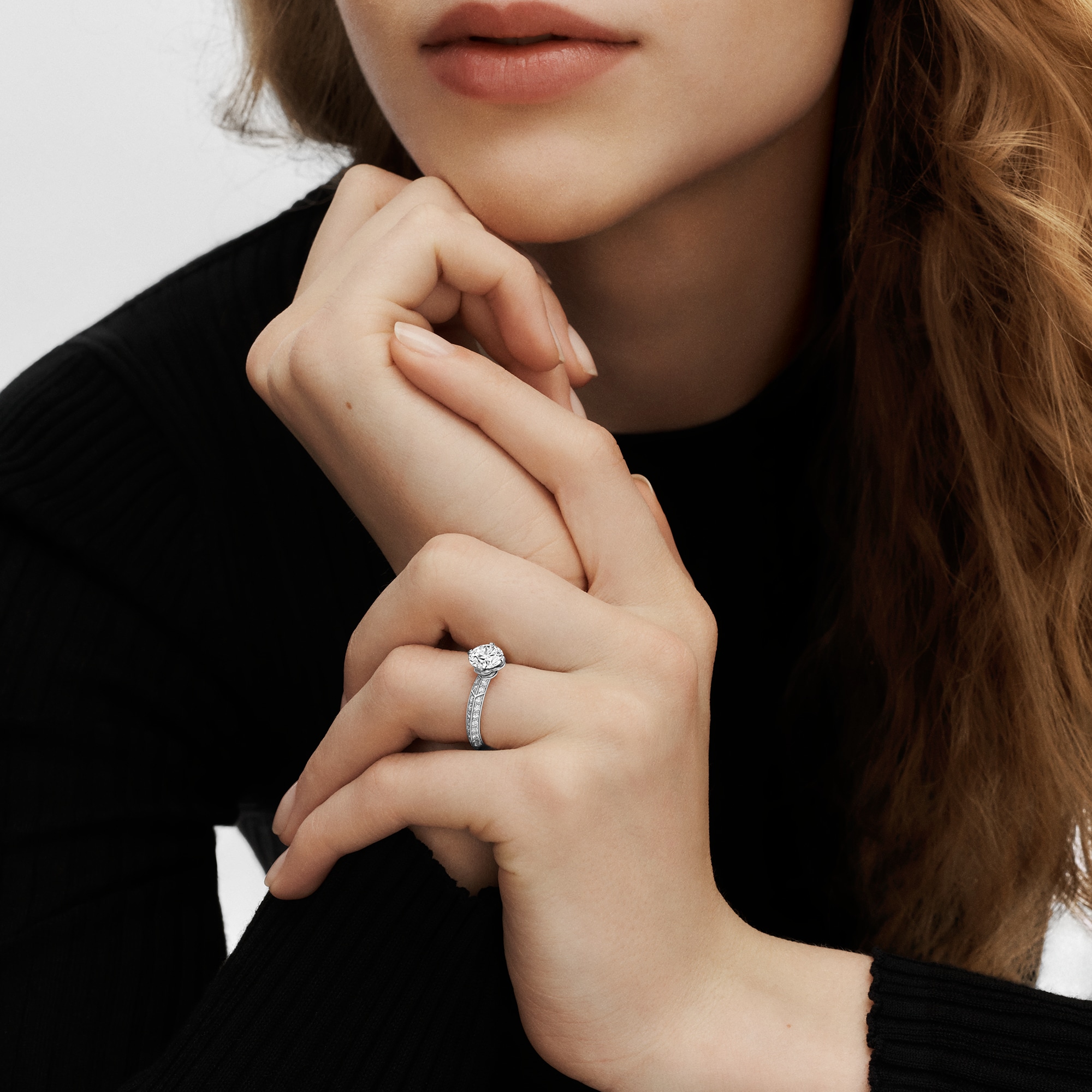 แหวน LV Diamonds Pavé Solitaire เพชรเจียระไนทรงกลม  in จิวเวลรี่