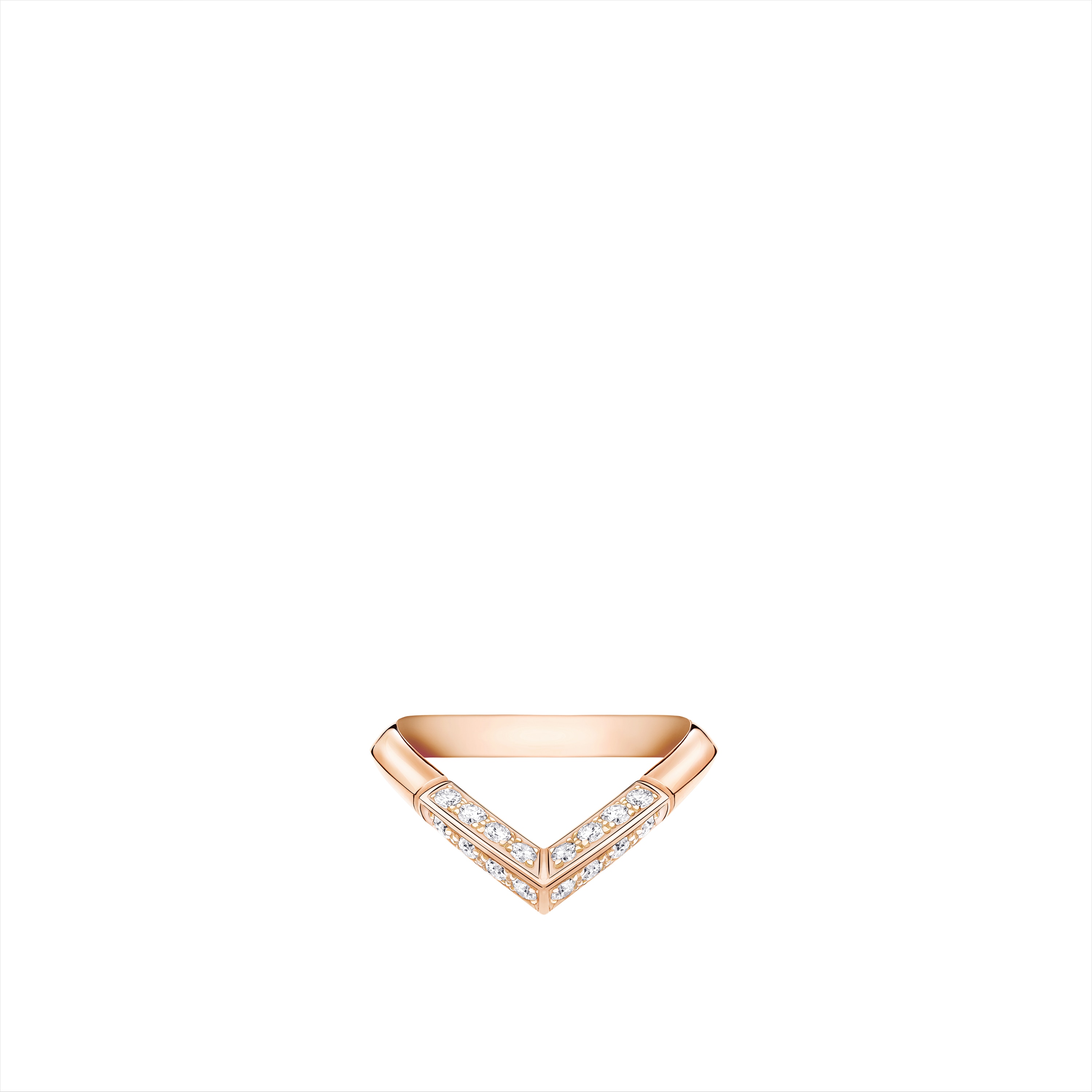 แหวน LV Diamonds Pavé V พิงค์โกลด์  in จิวเวลรี่